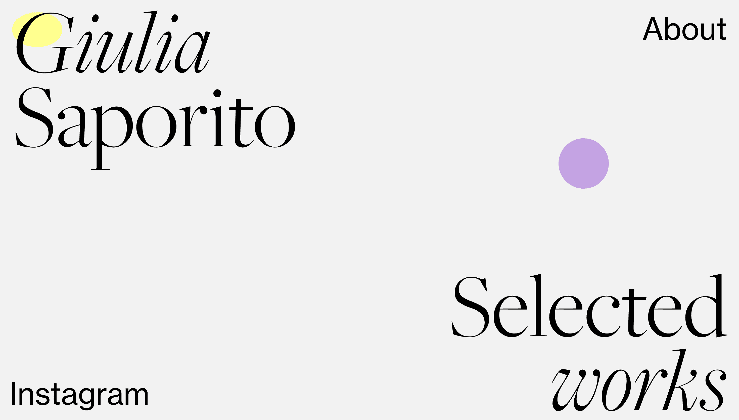 Giulia Saporito — Designer, Portfolio website design