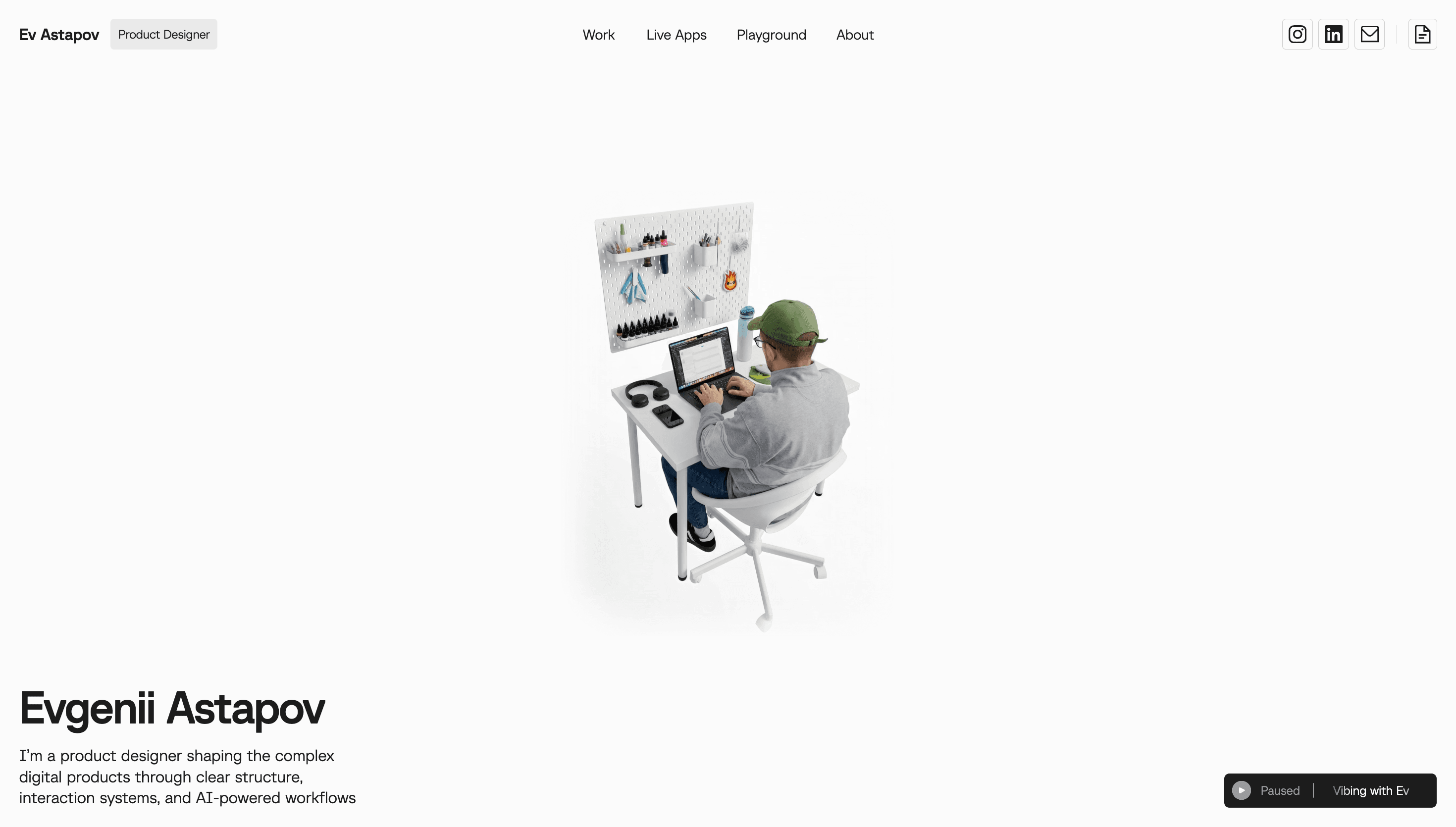 Evgenii Astapov — Designer, Tech website design