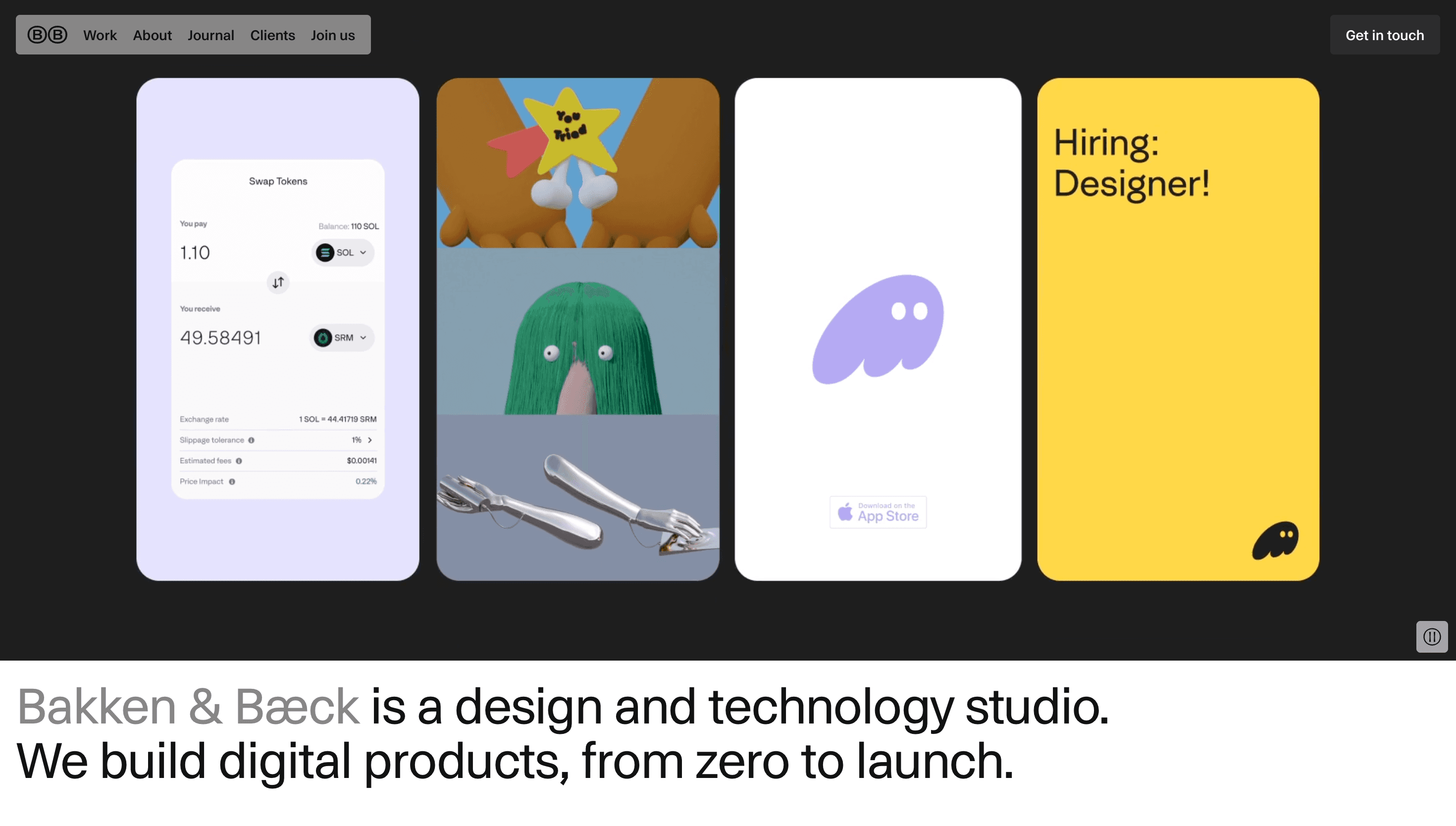 Bakken & Bæck — Agency, Studio website design