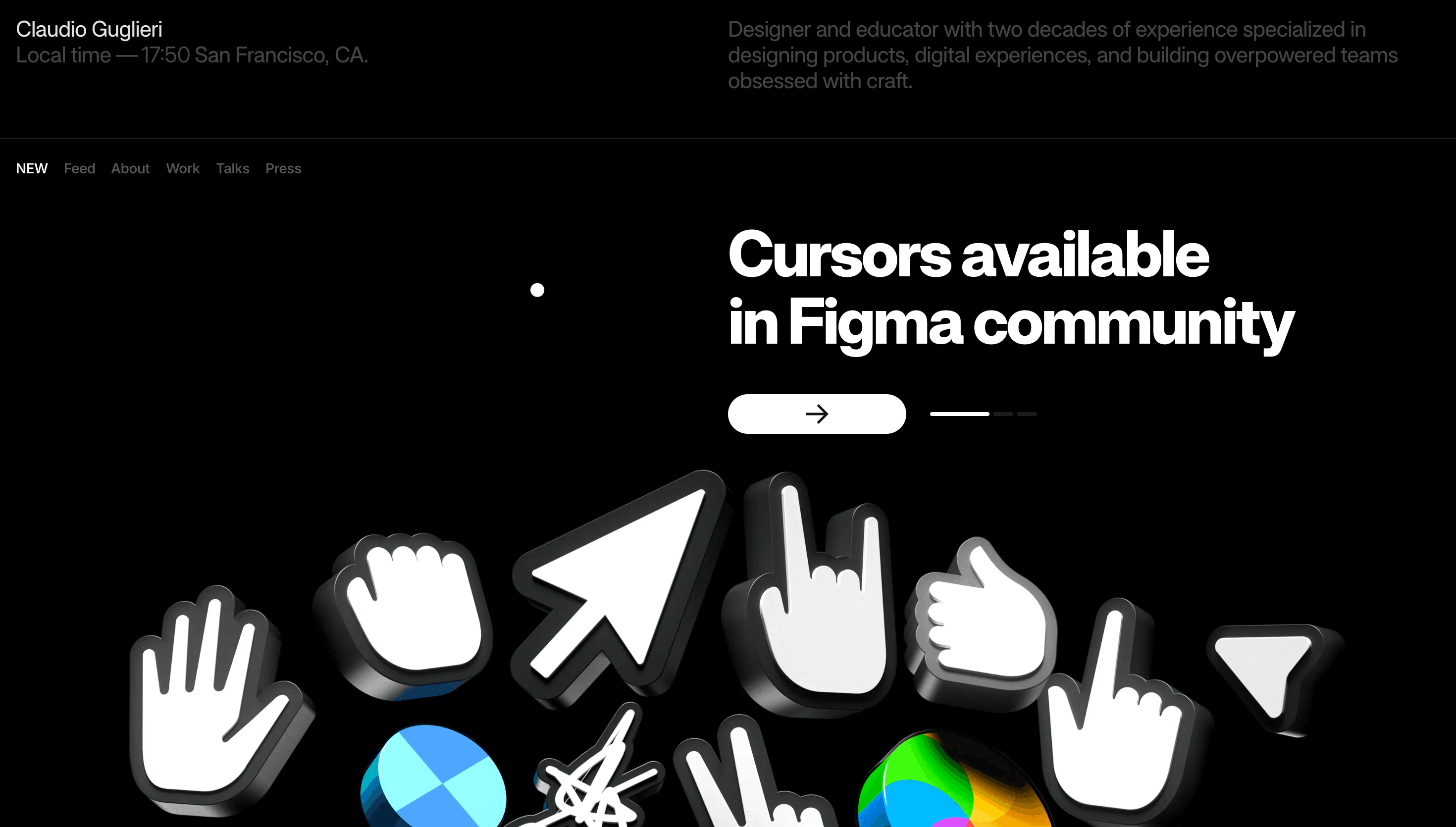 Claudio Guglieri — Designer, Portfolio website design