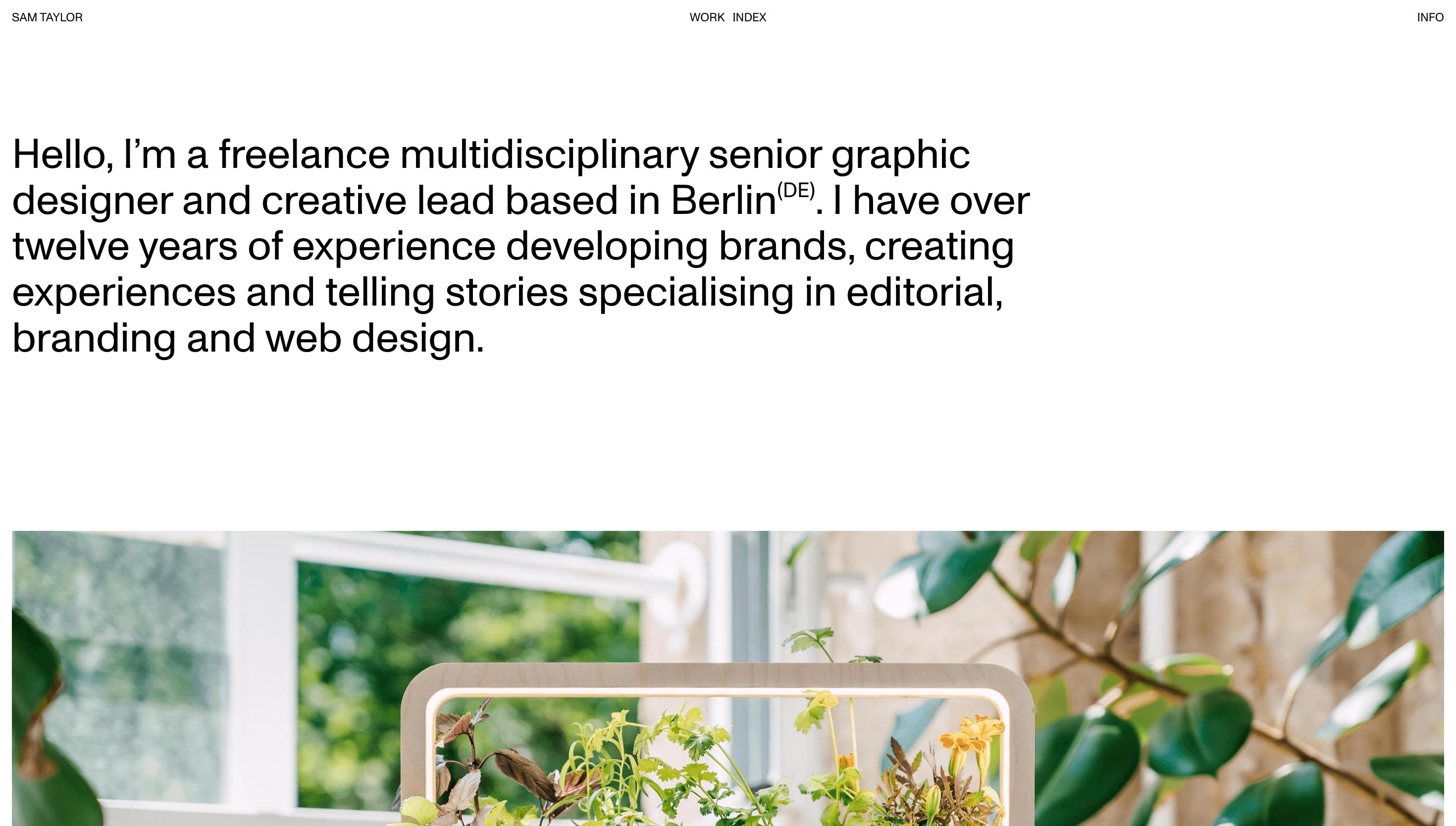 Sam Taylor — Designer, Branding website design