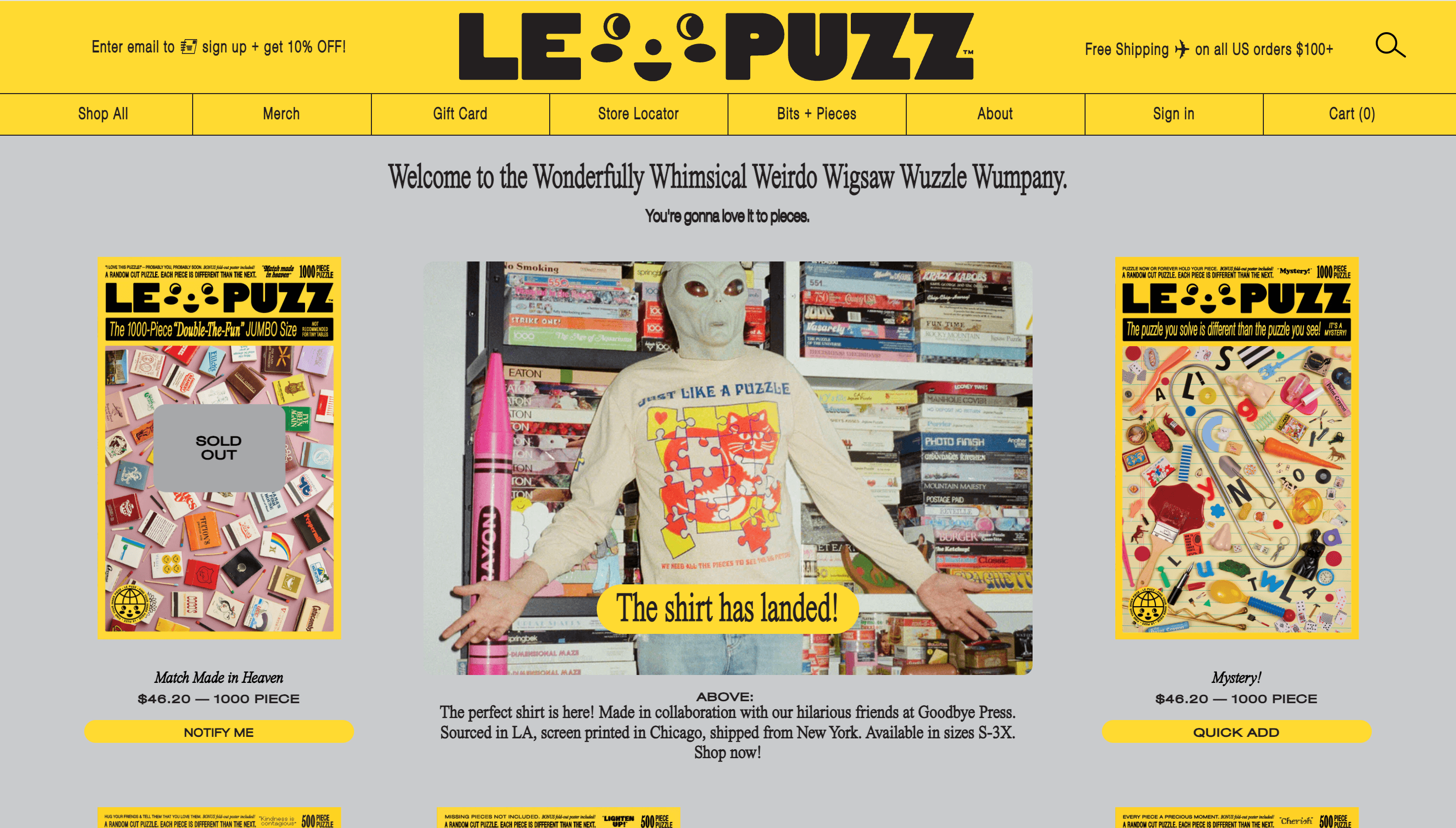 Le Puzz — Entertainment, Food website design