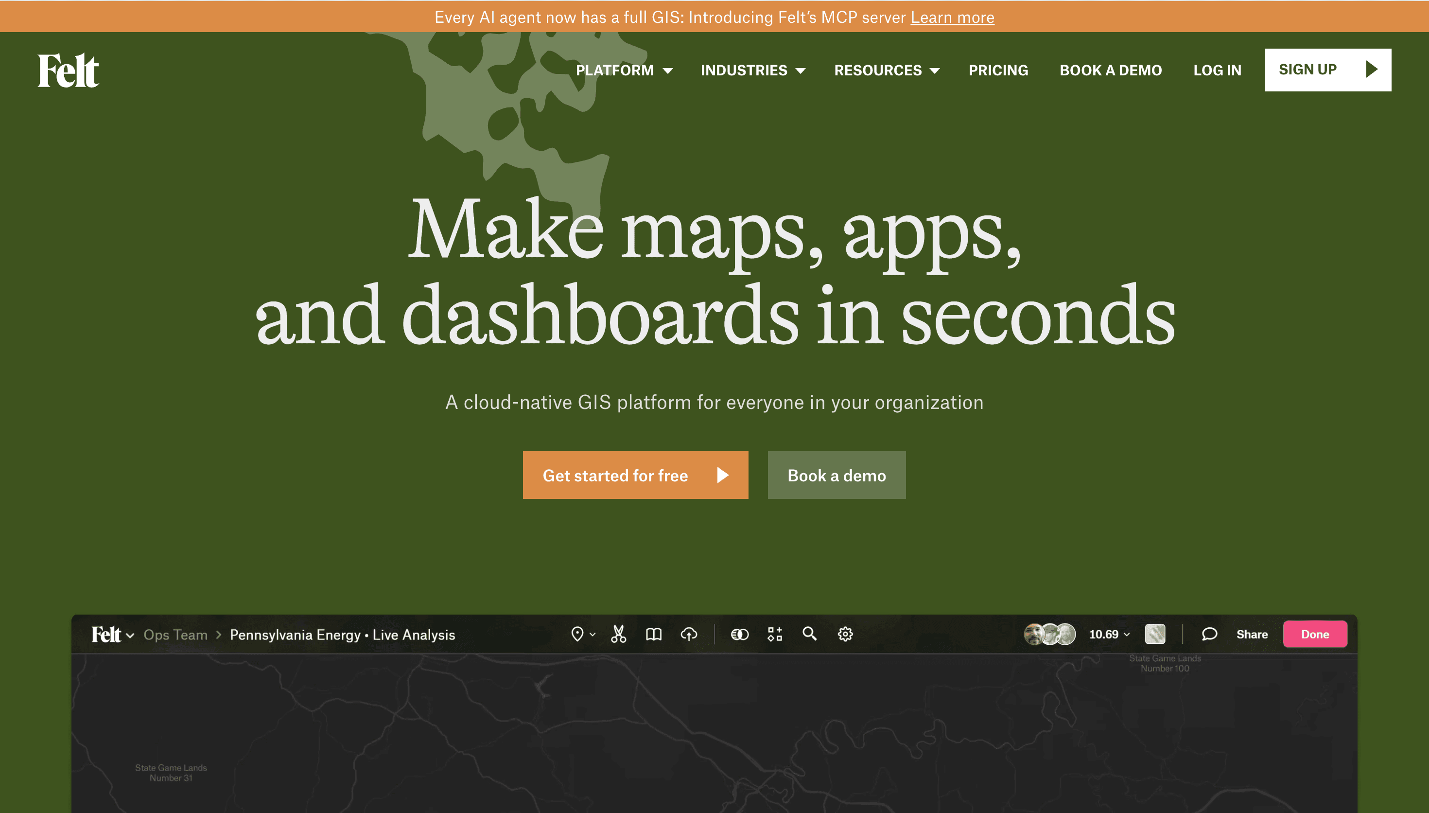 Felt — Cloud, Data Viz website design