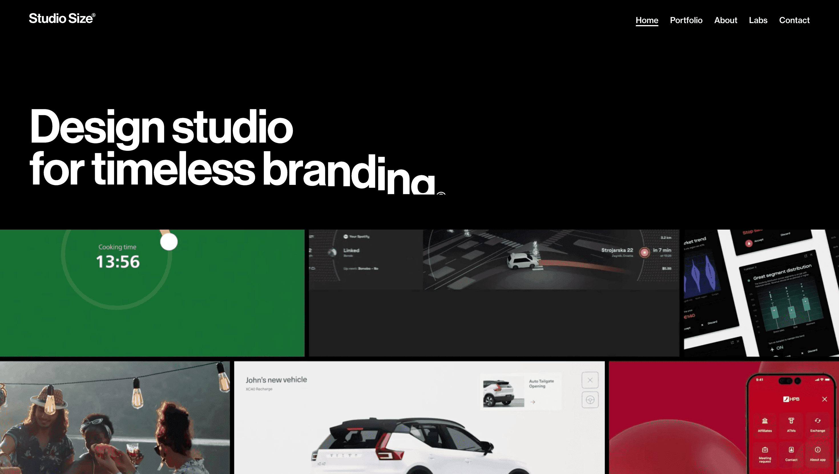 Studio Size — Agency, Typography website design