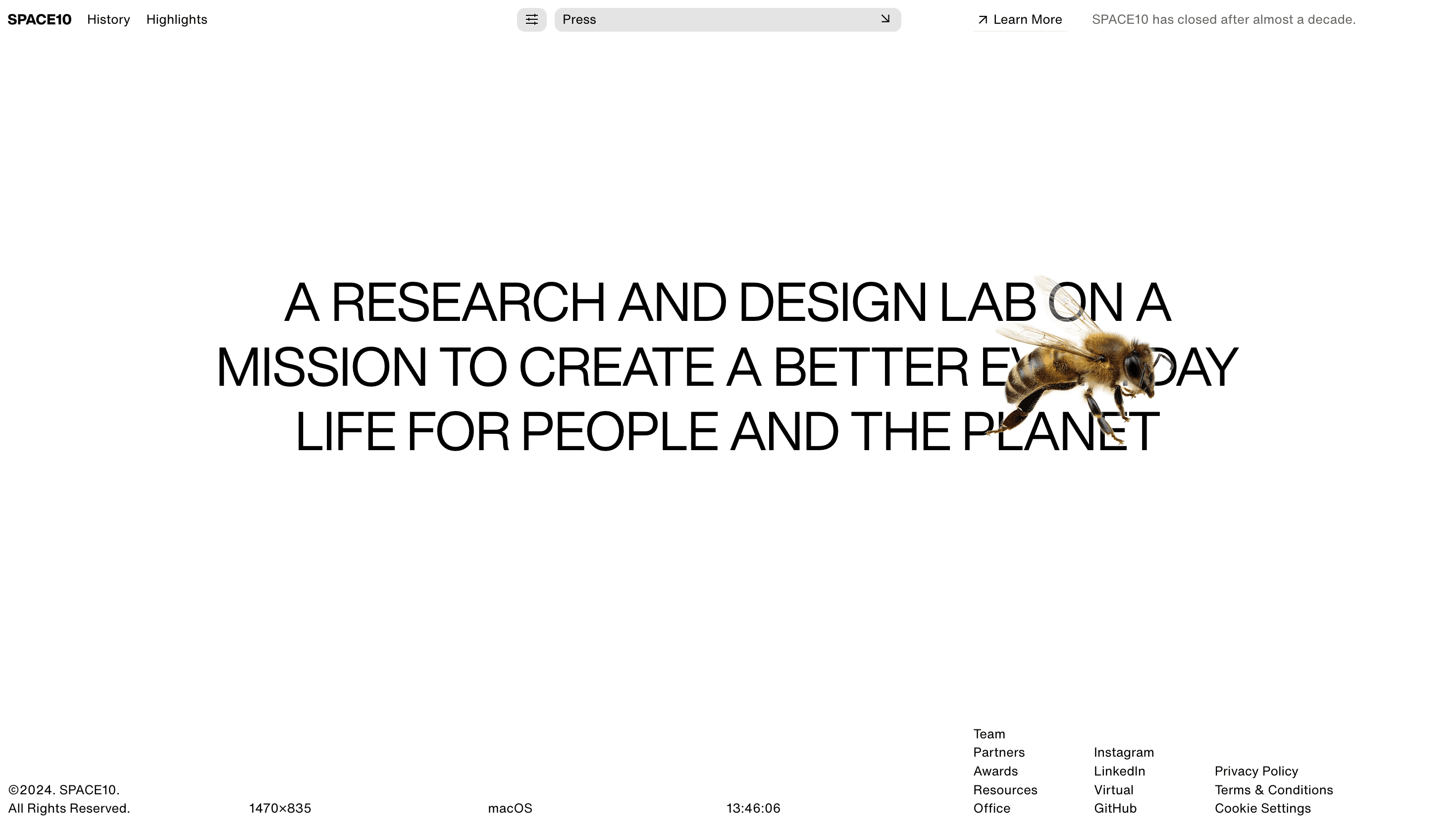 SPACE10 — Sustainability, Climate website design