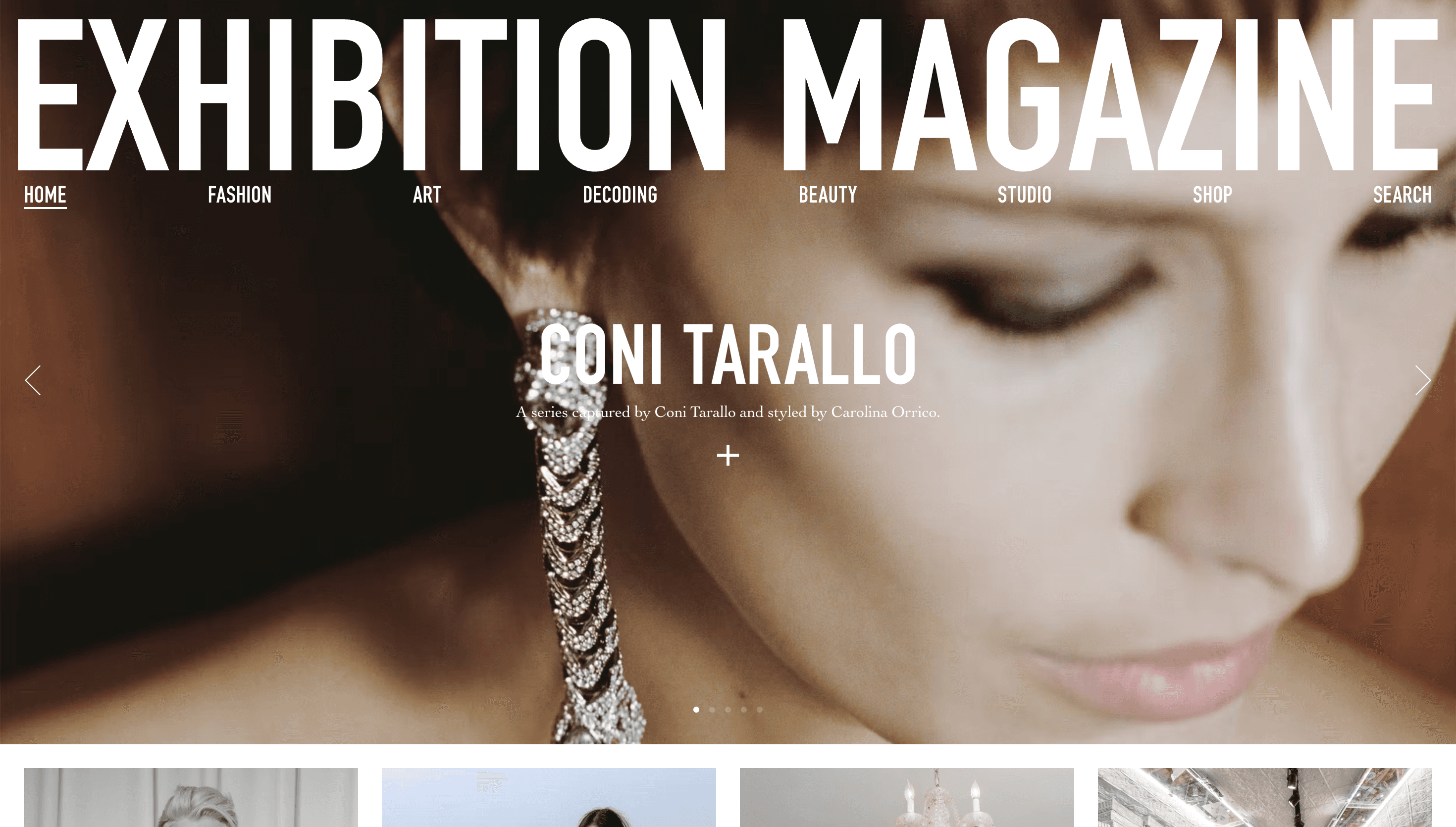 Exhibition Magazine — Art, Fashion website design