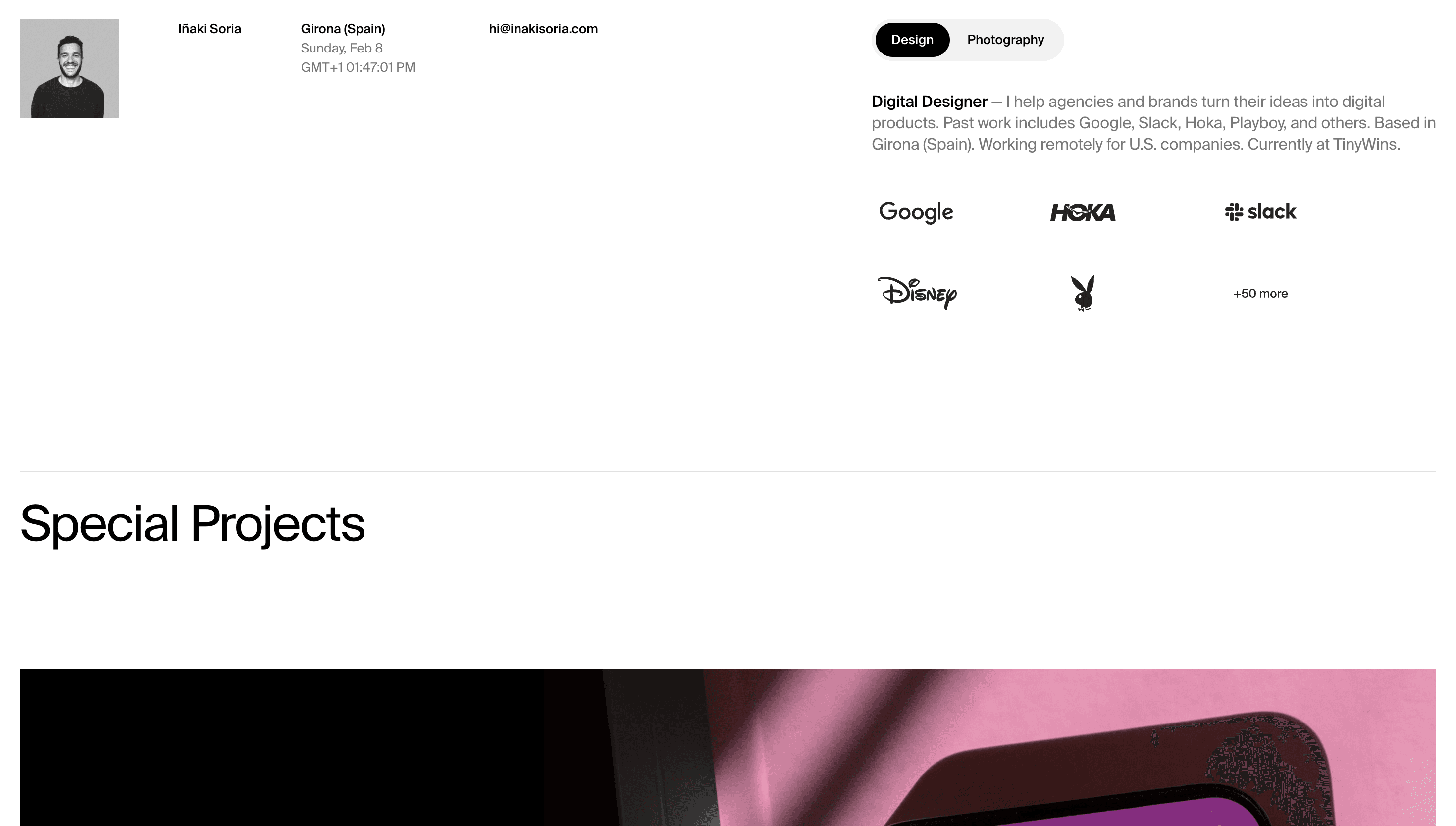 Iñaki Soria — Designer, Animation website design