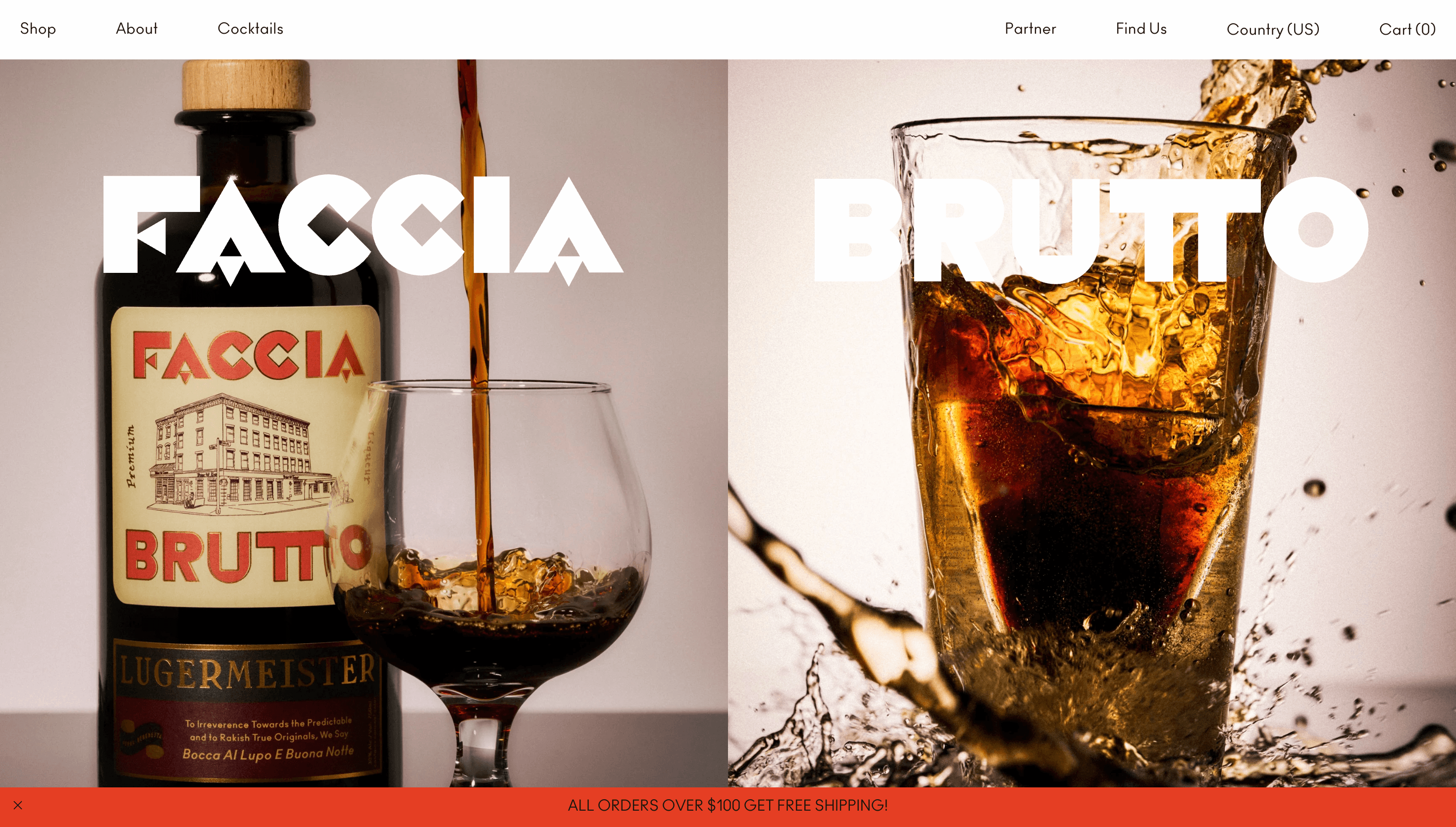 Faccia Brutto Spirits — Food, Branding website design