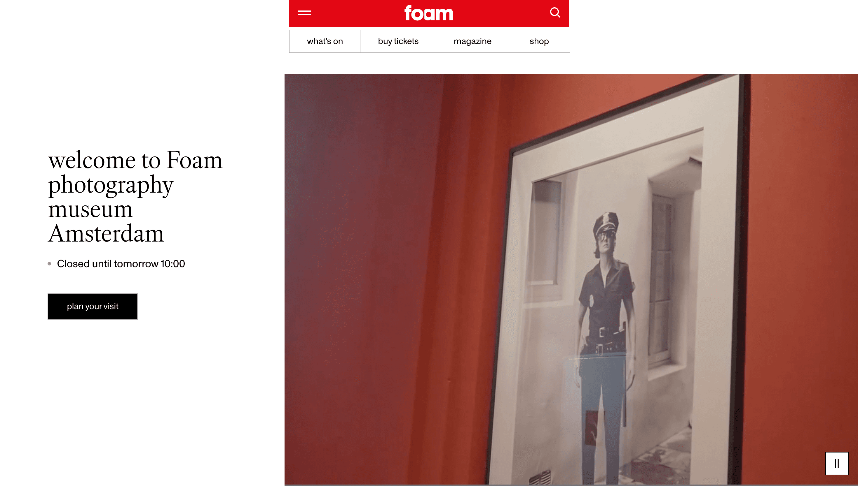Foam — Art, Culture website design