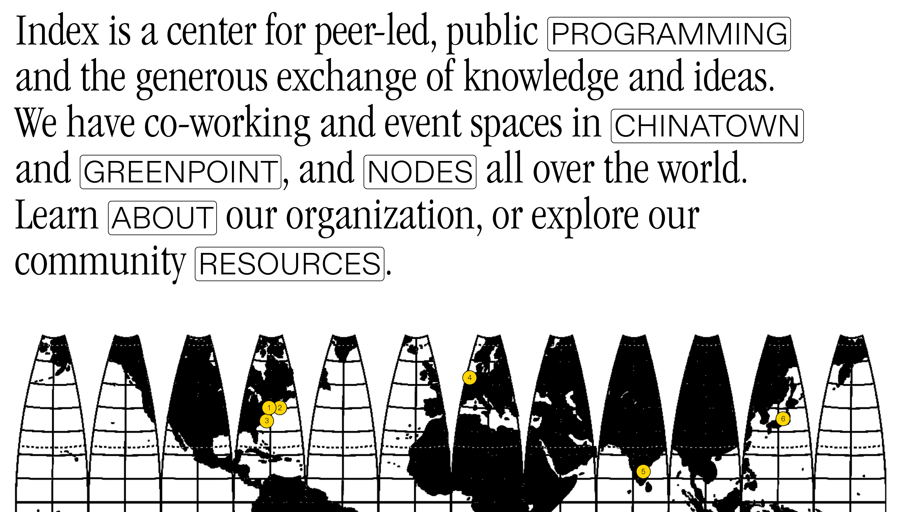 Index Space — Community, Culture website design