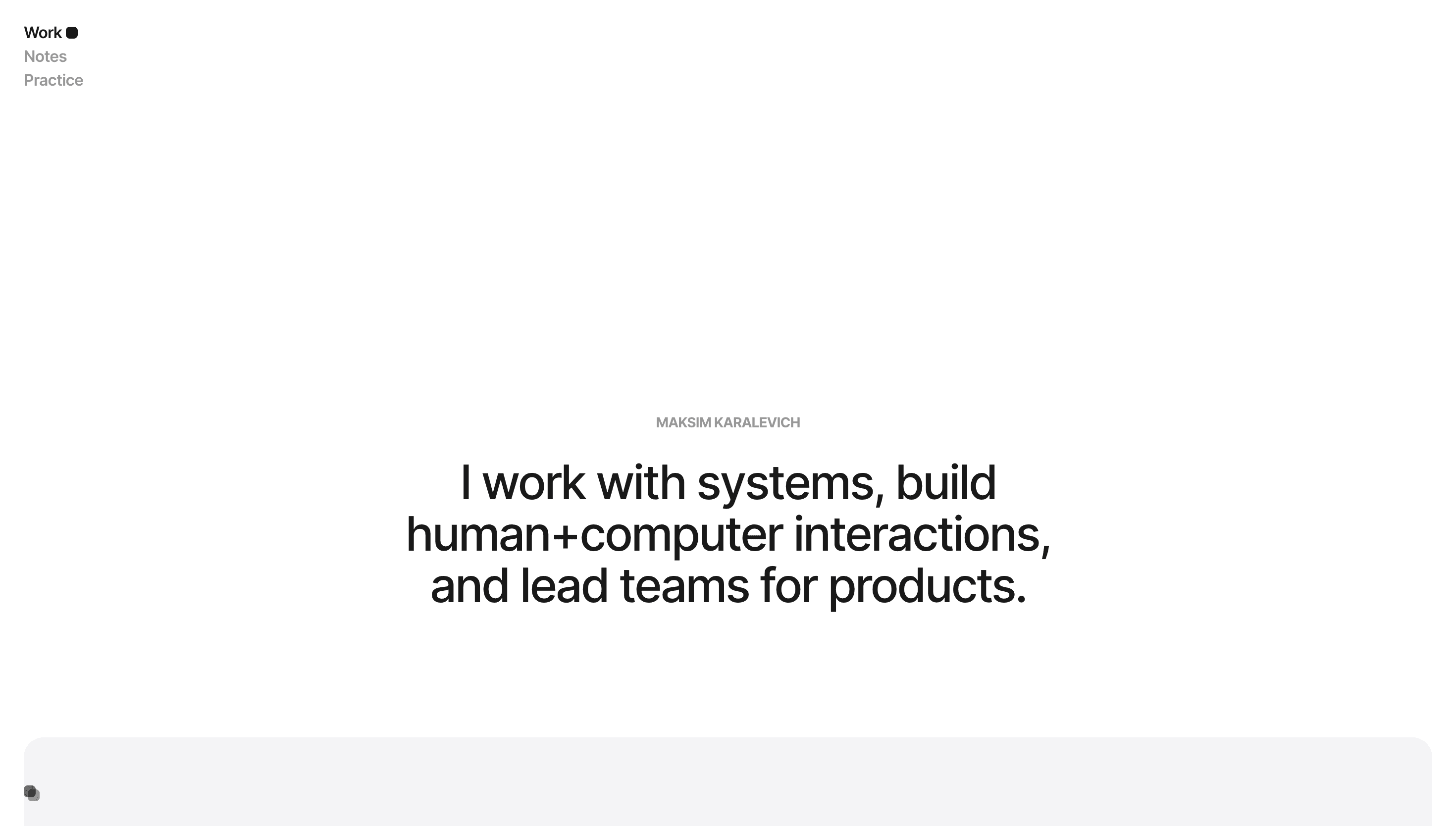 Maksim Karalevich — Designer, Product website design