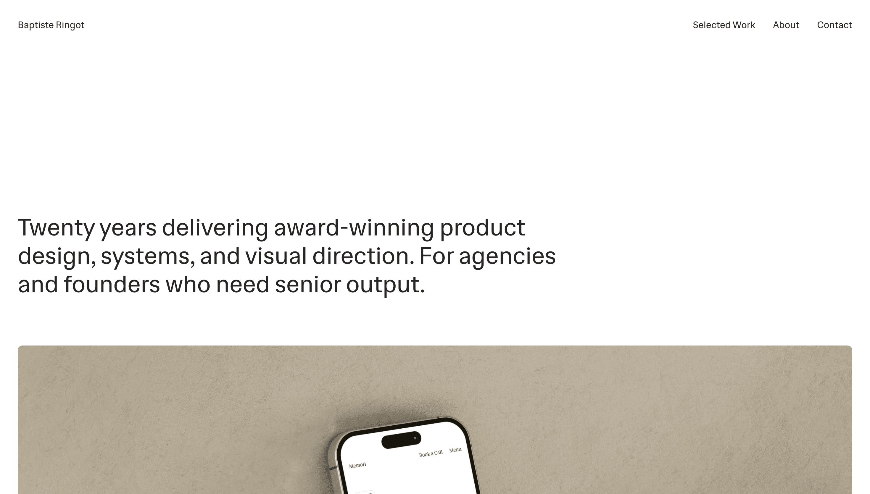 Baptiste Ringot — Designer, Product website design