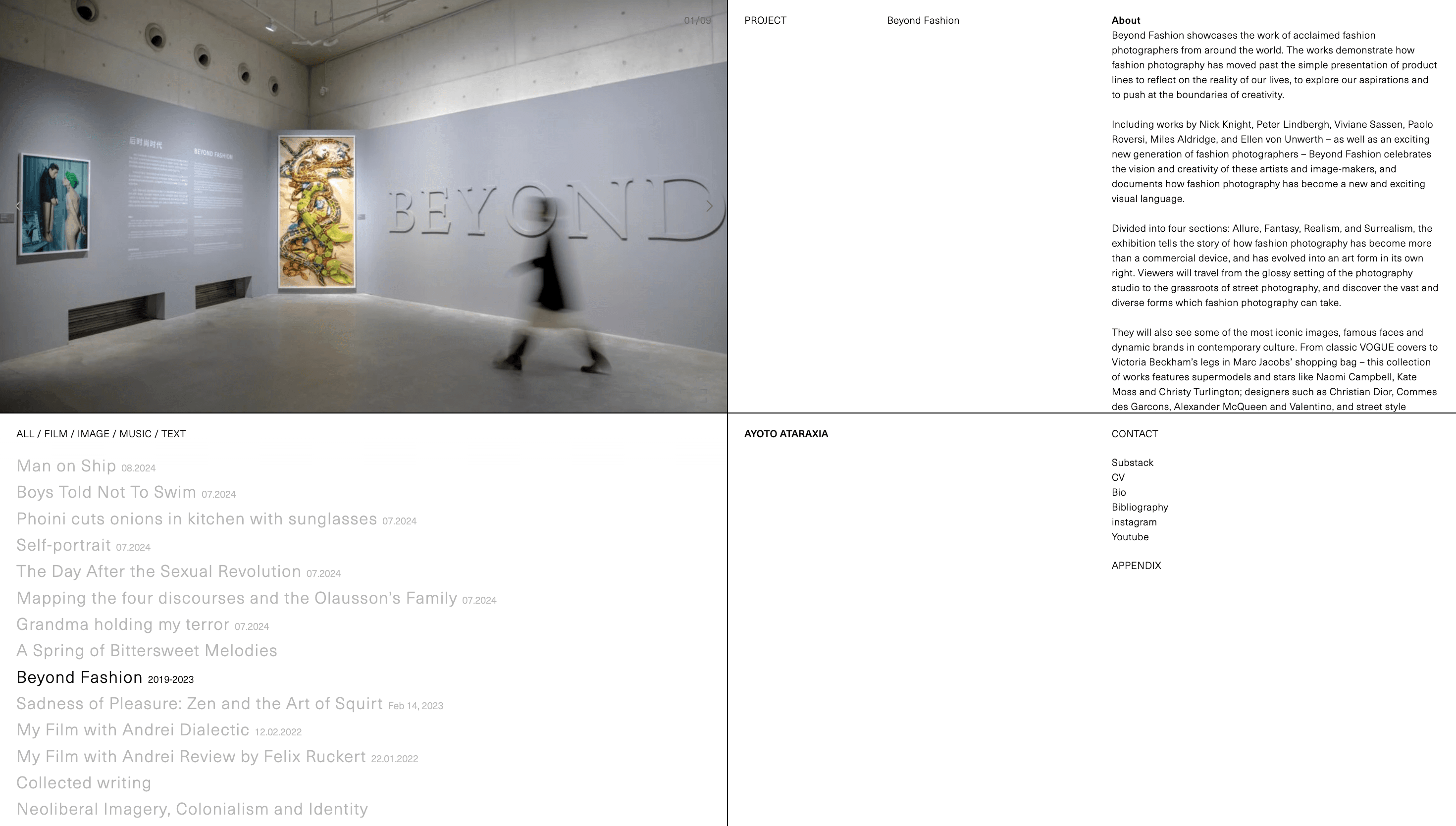 Ayoto Ataraxia — Art, Culture website design
