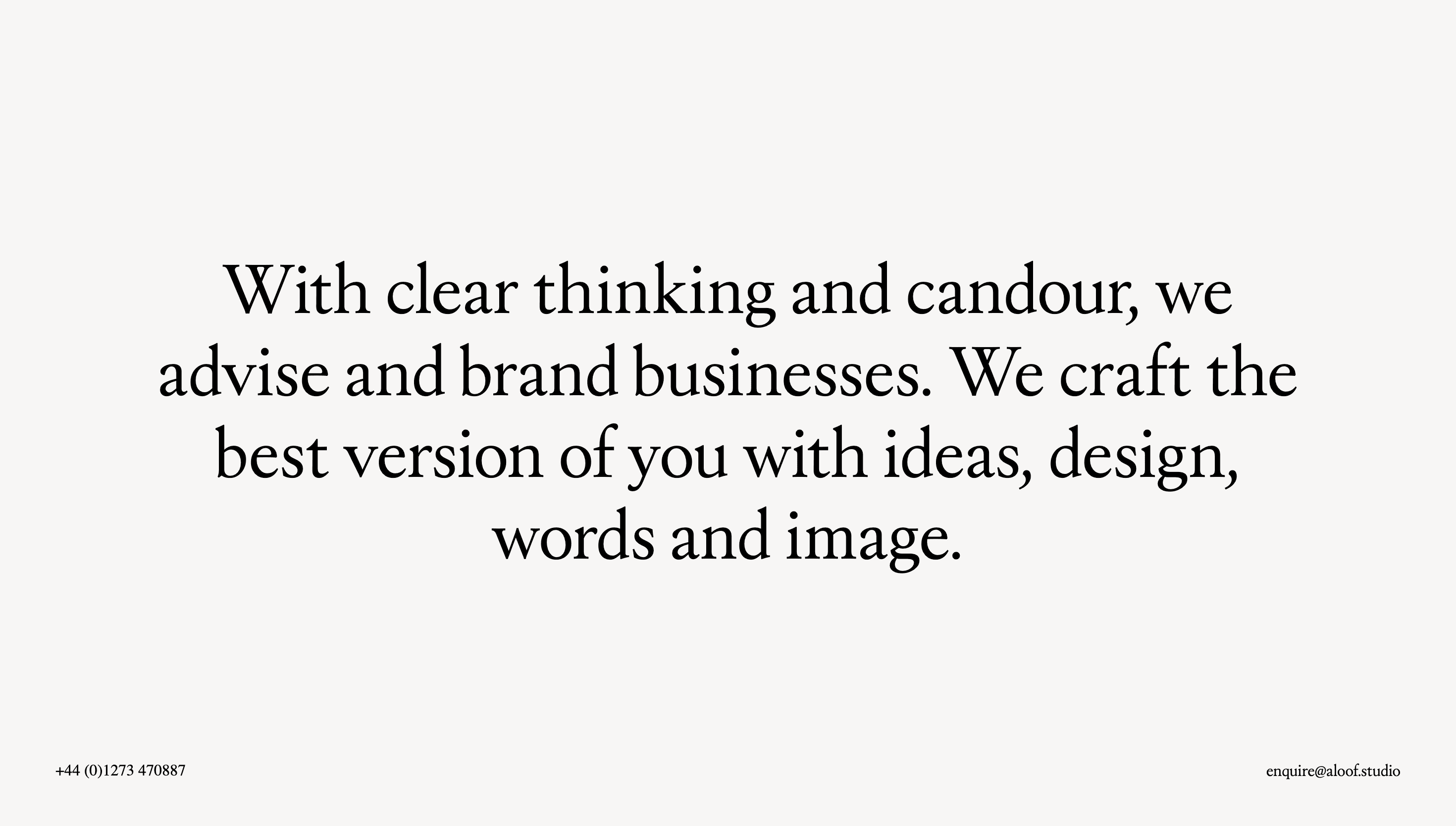 Aloof Studio — Agency, Branding website design