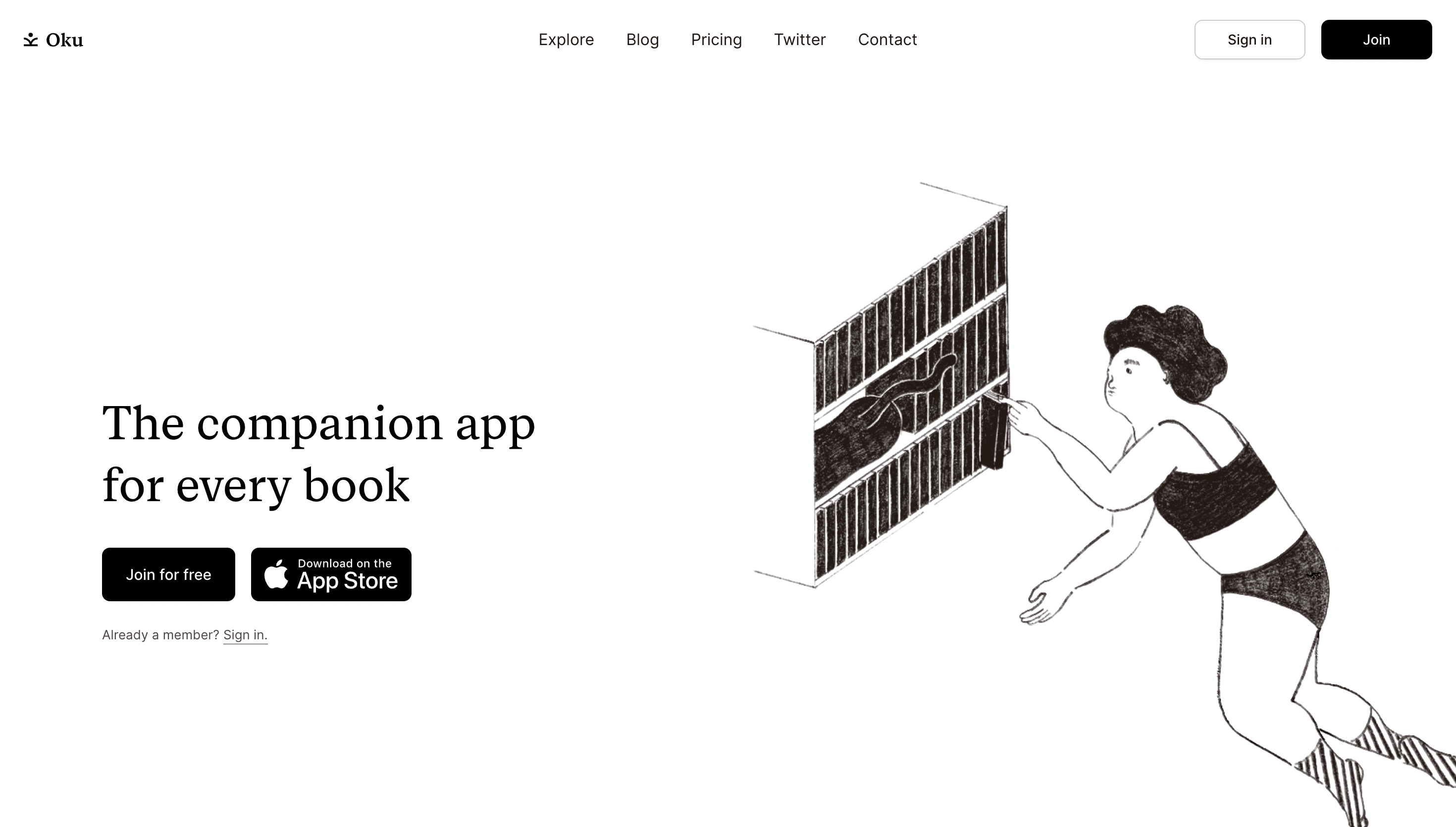 Oku — App, Productivity website design