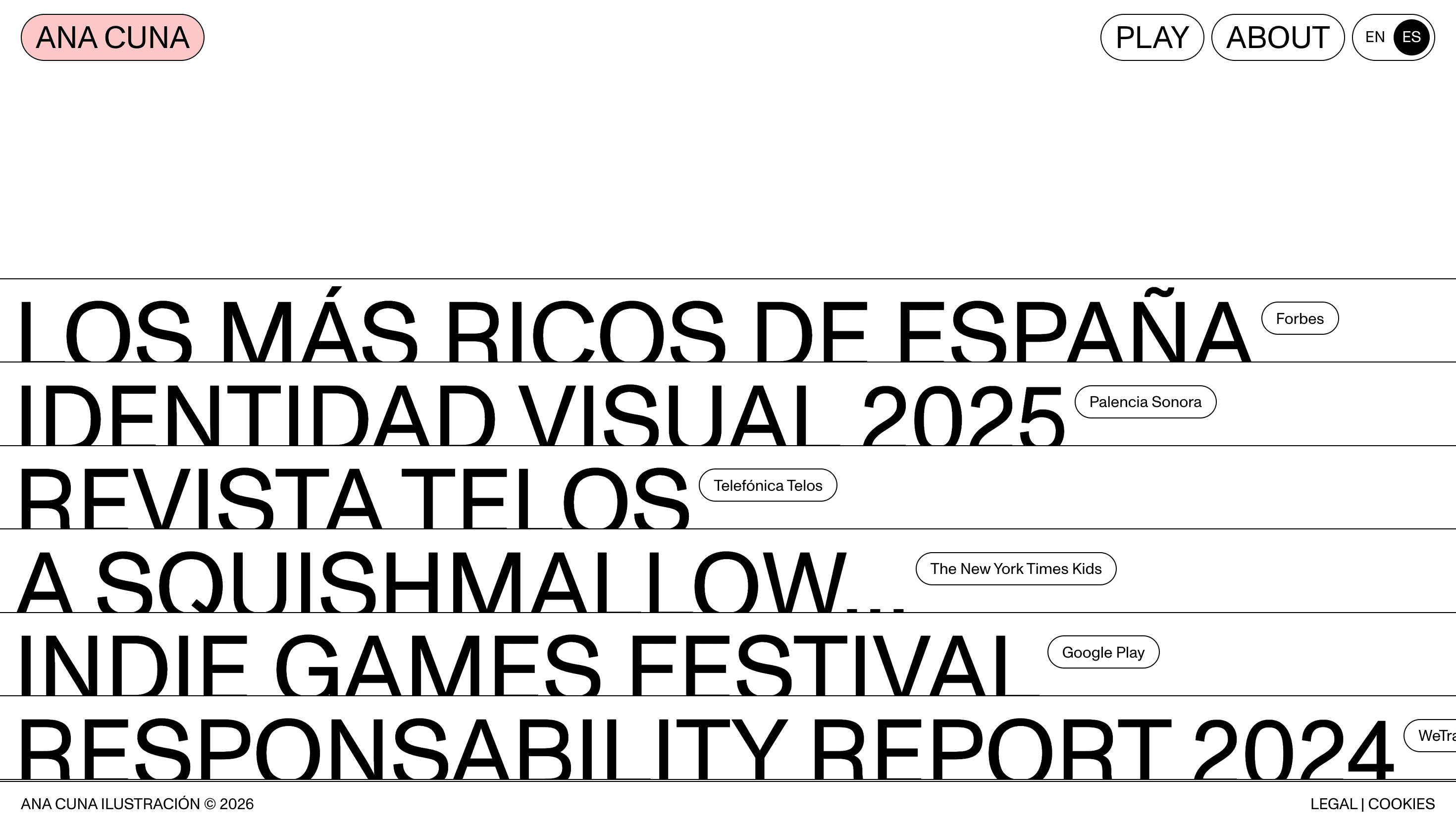 Ana Cuna — Web, Animation website design