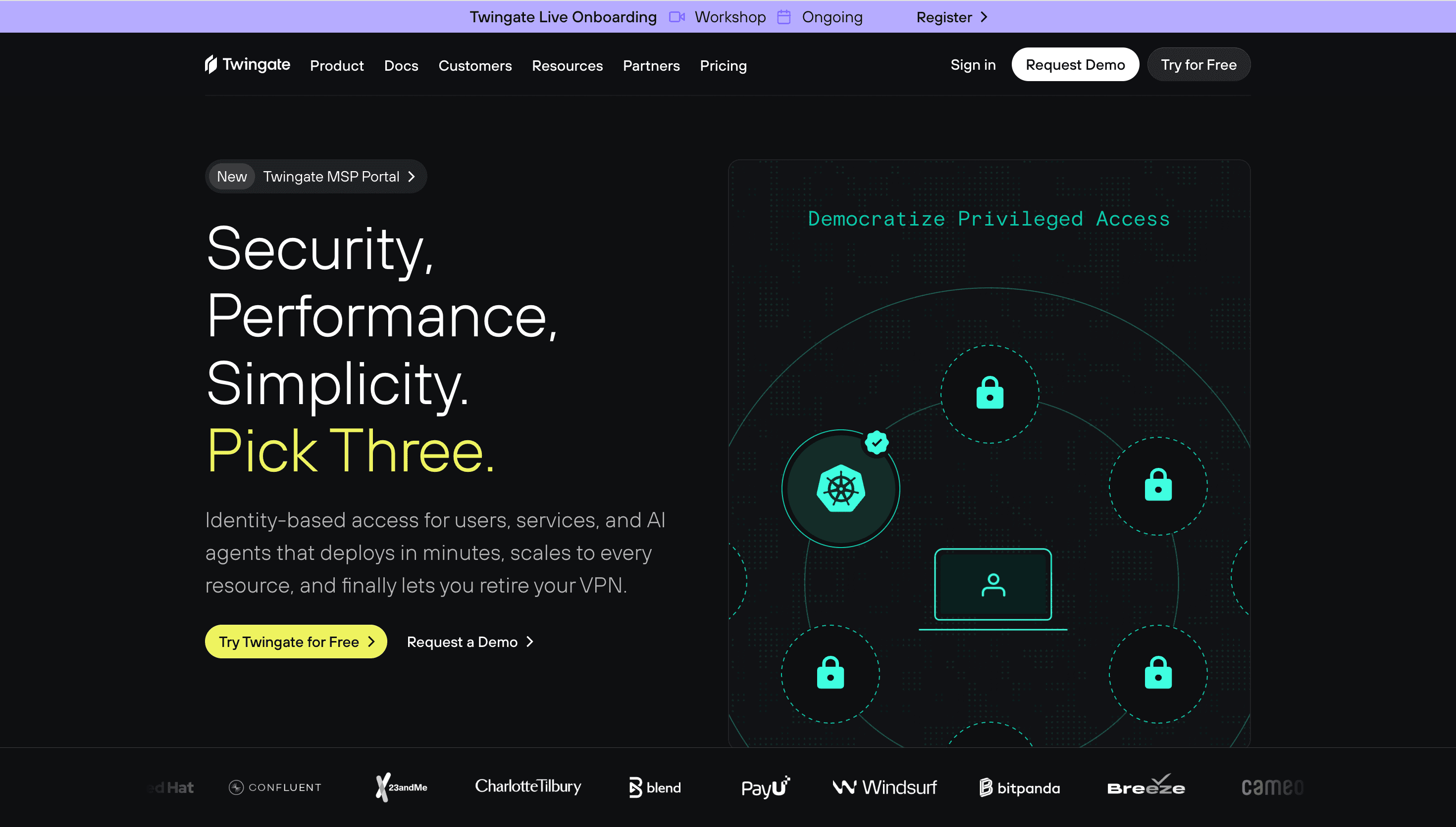 Twingate — Tech, Cloud website design