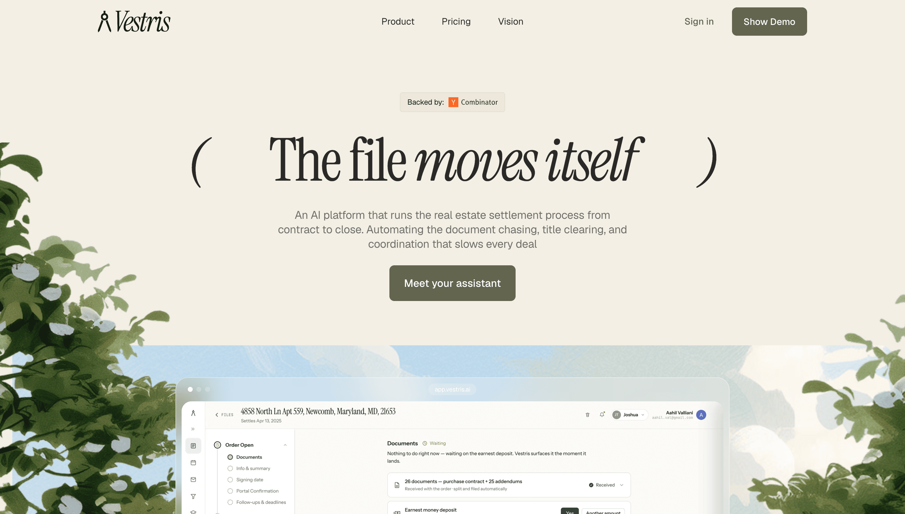 Vestris — Real Estate, Workflow website design