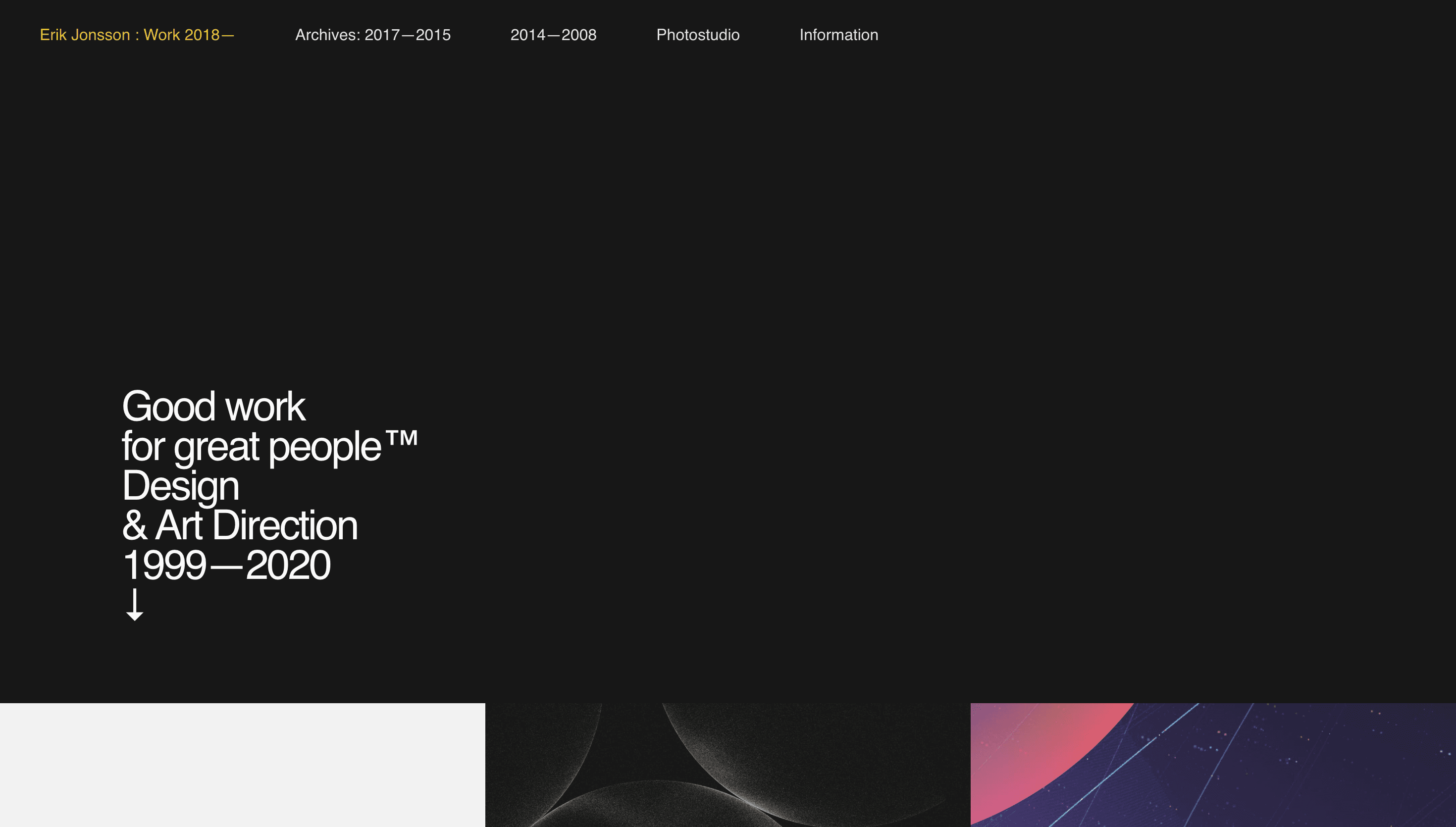 Erik Jonsson — Designer, Portfolio website design