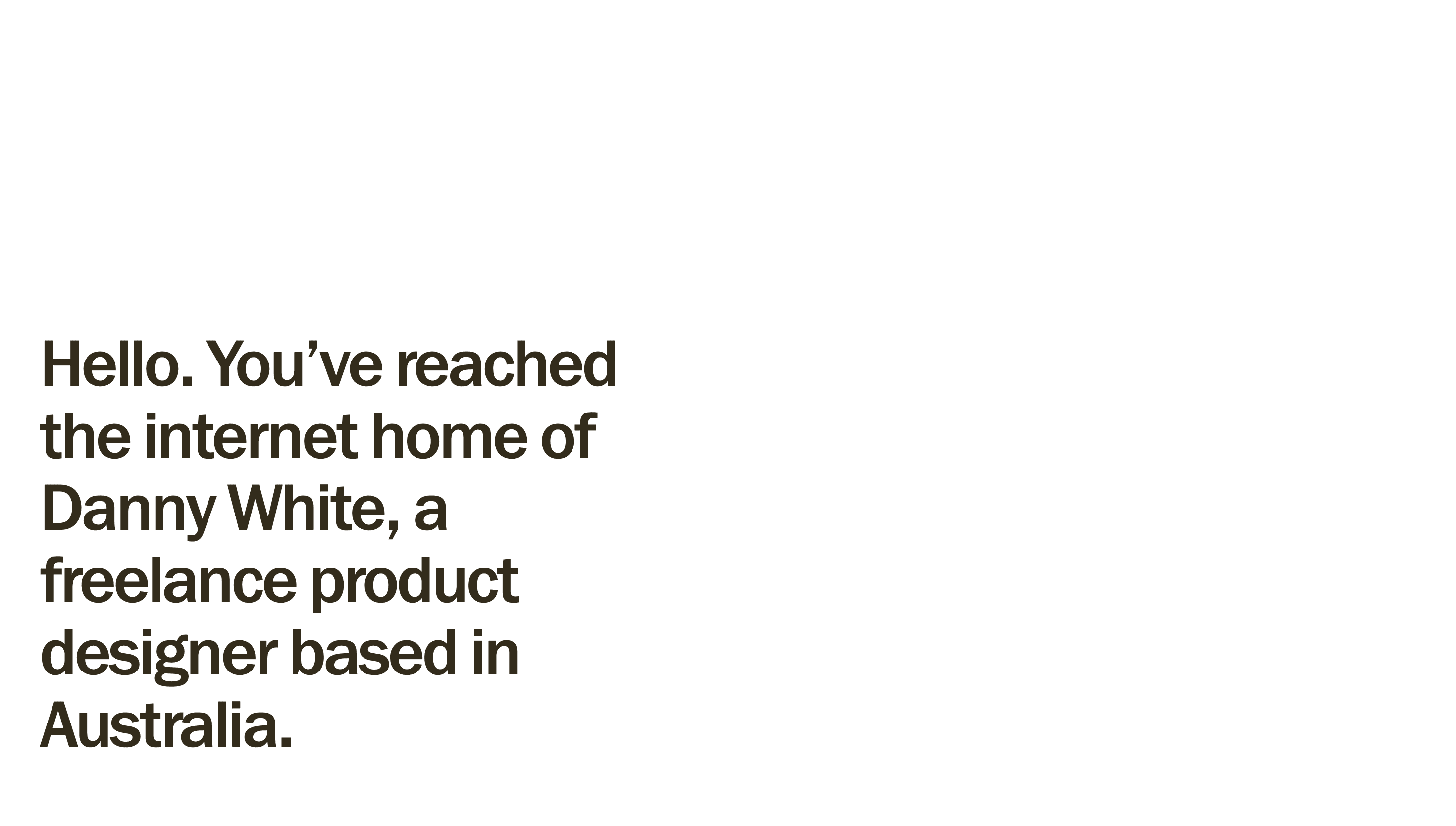 Danny White — Designer, Product website design