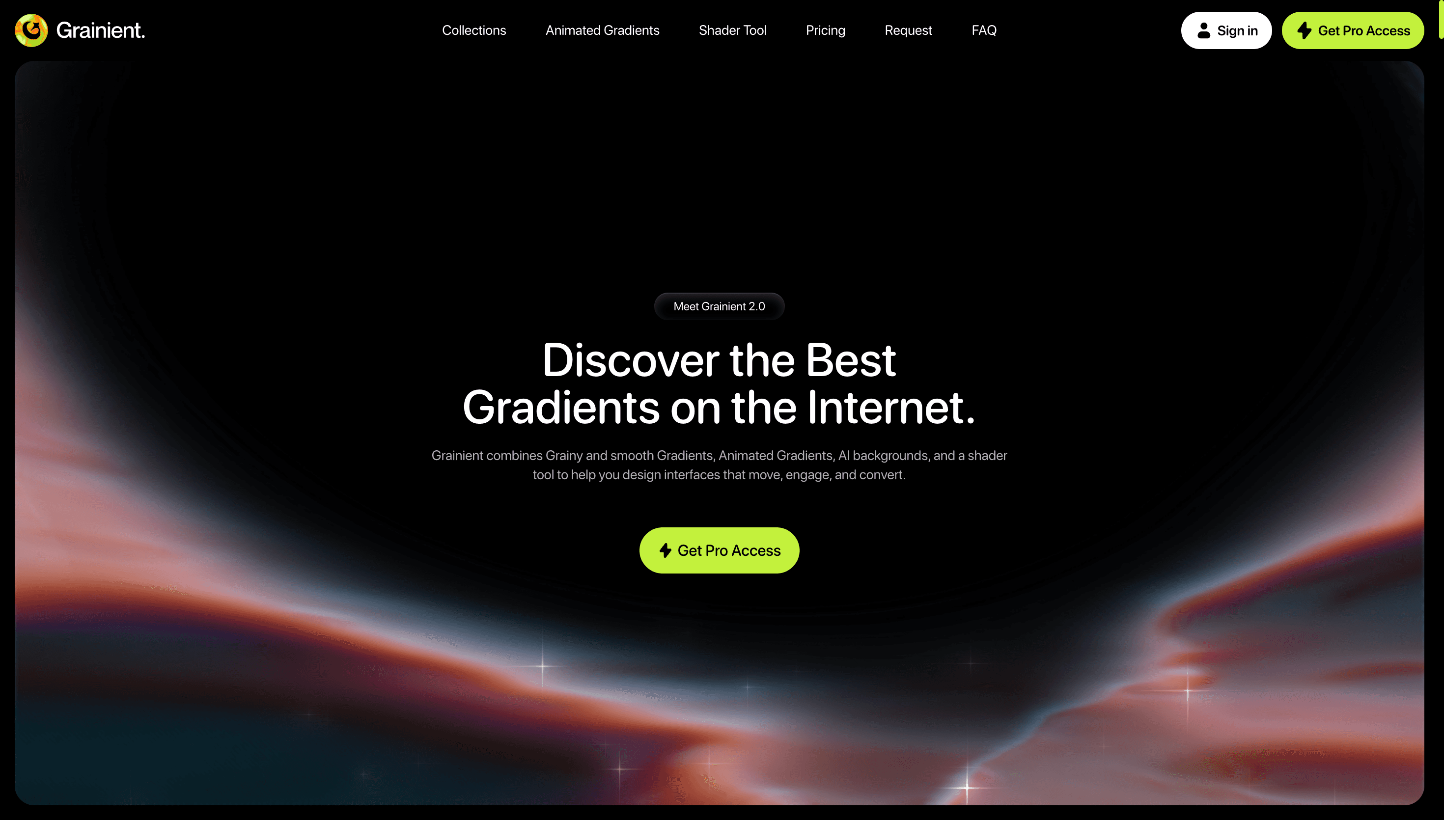 Grainient — Gradient, Colorful website design
