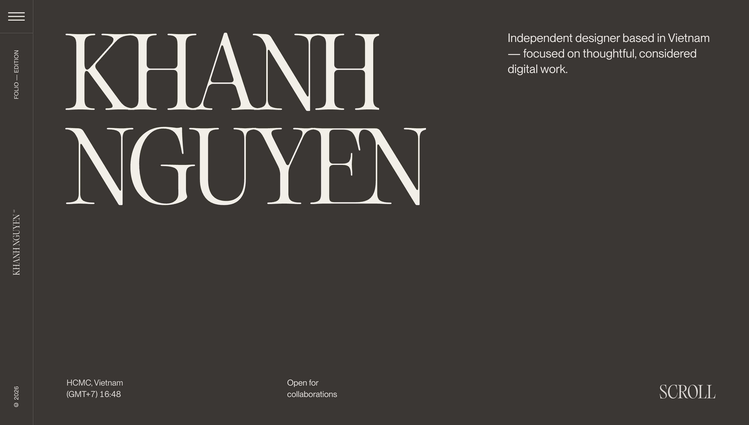 Khanh Nguyen — Designer, Portfolio website design