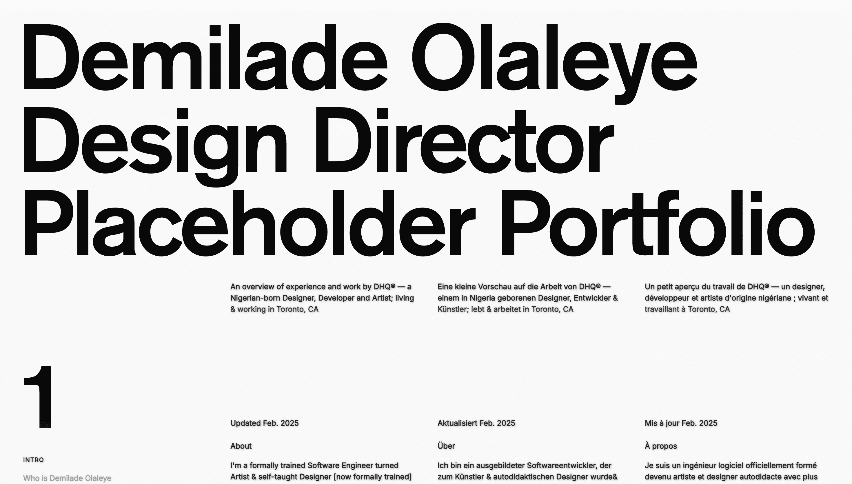 DHQ — Designer, Portfolio website design