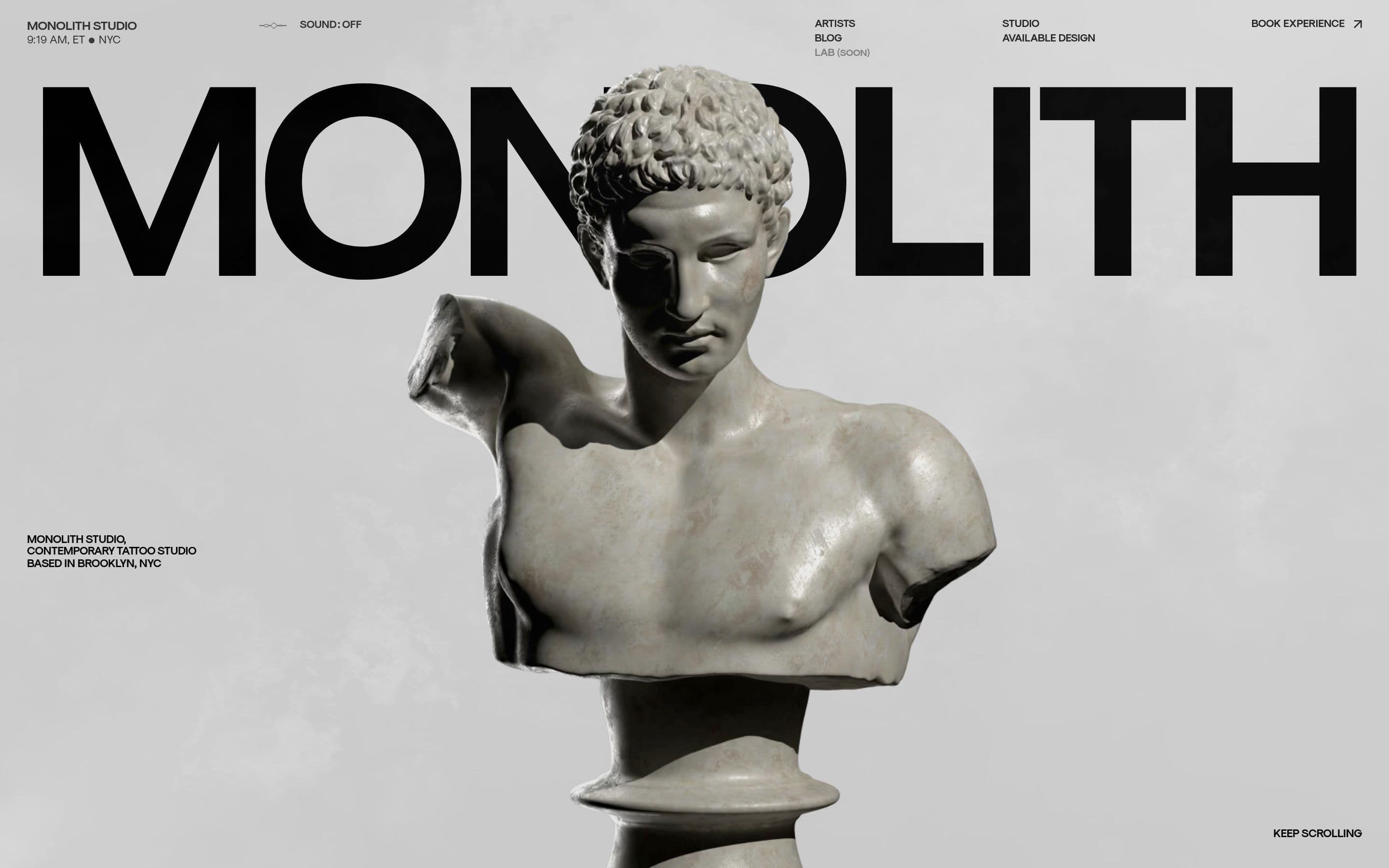 Monolith Studio — Art, Culture website design
