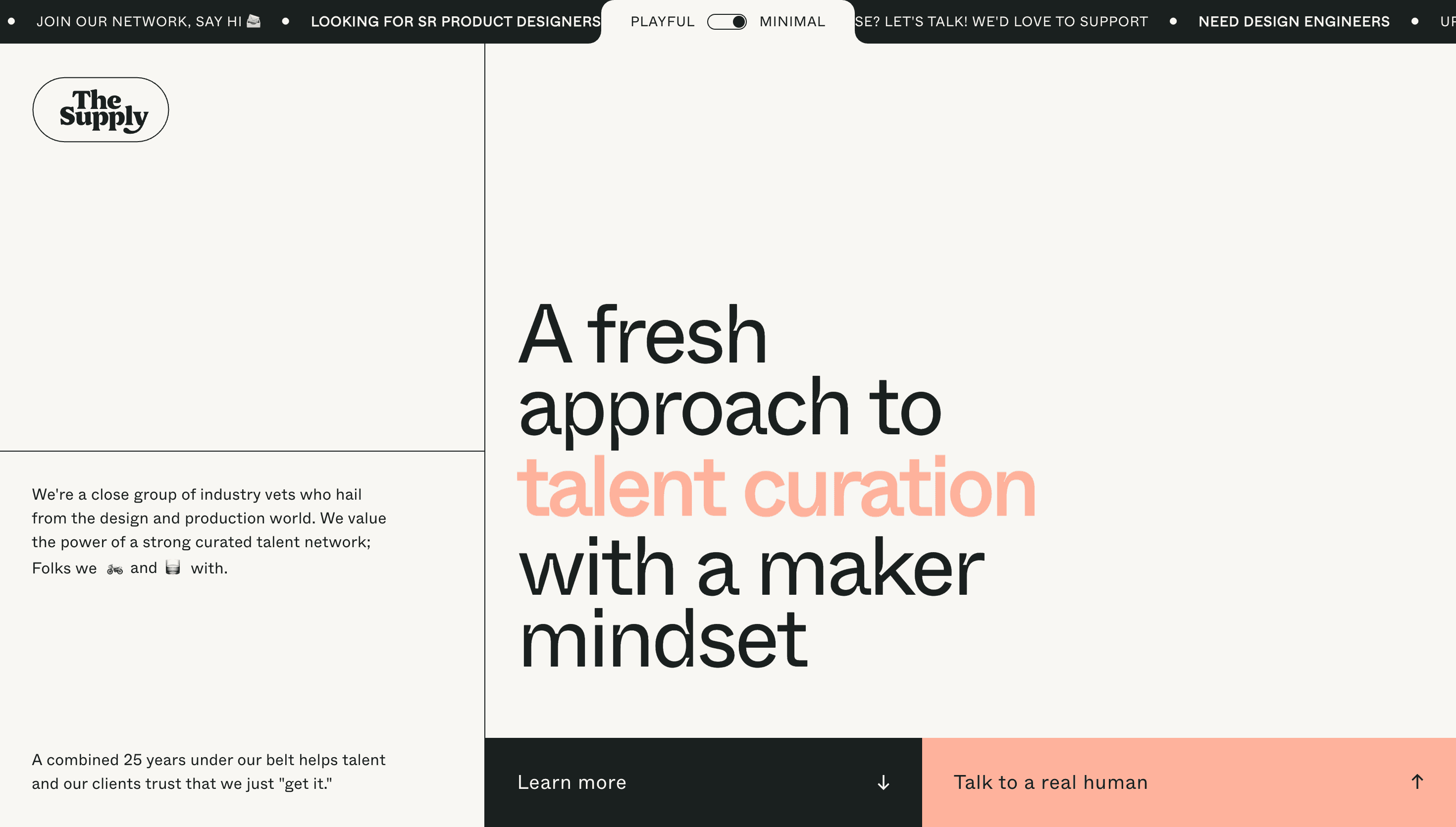 The Supply — Agency, Designer website design