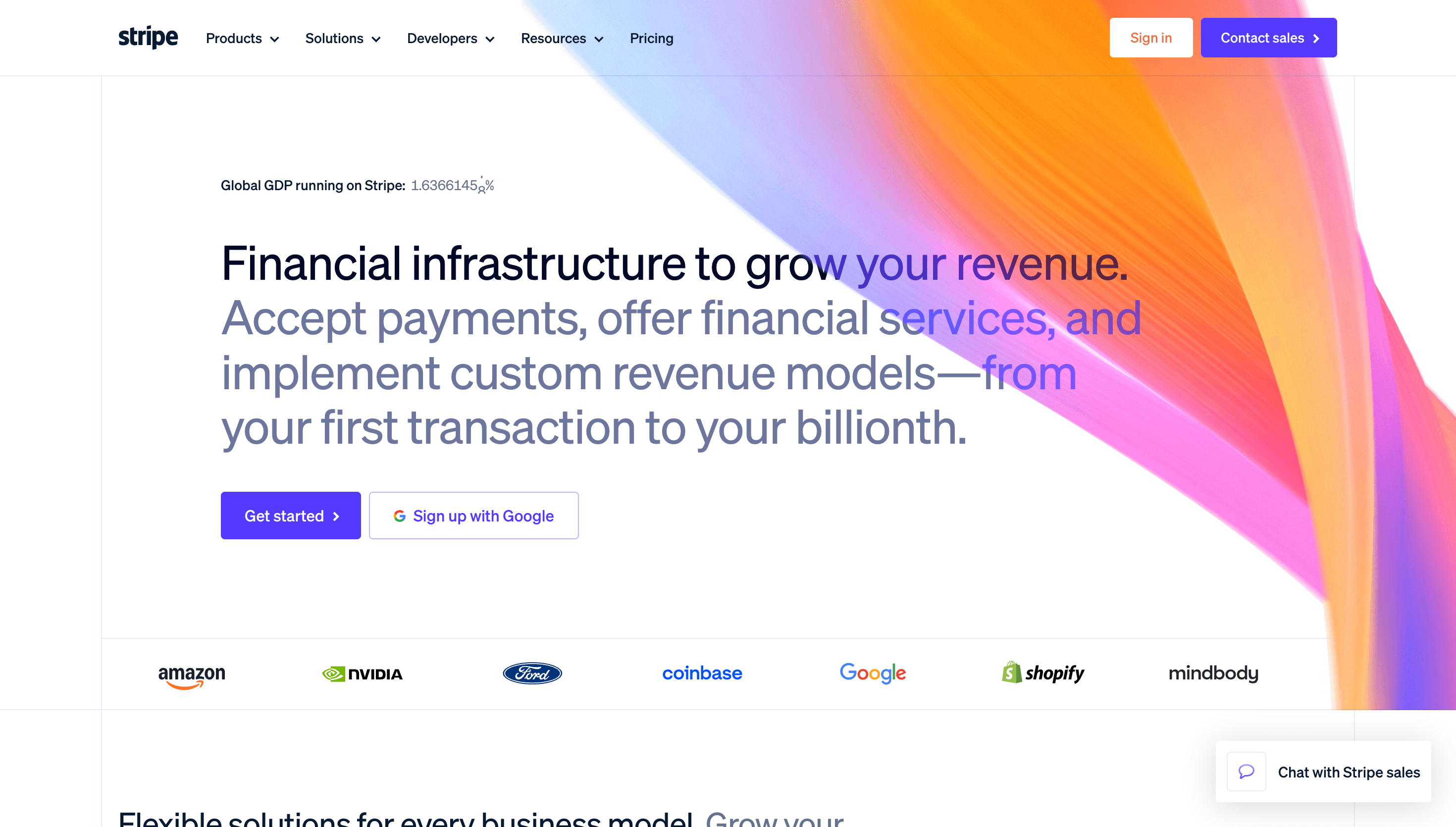 Stripe — Finance, Tech website design