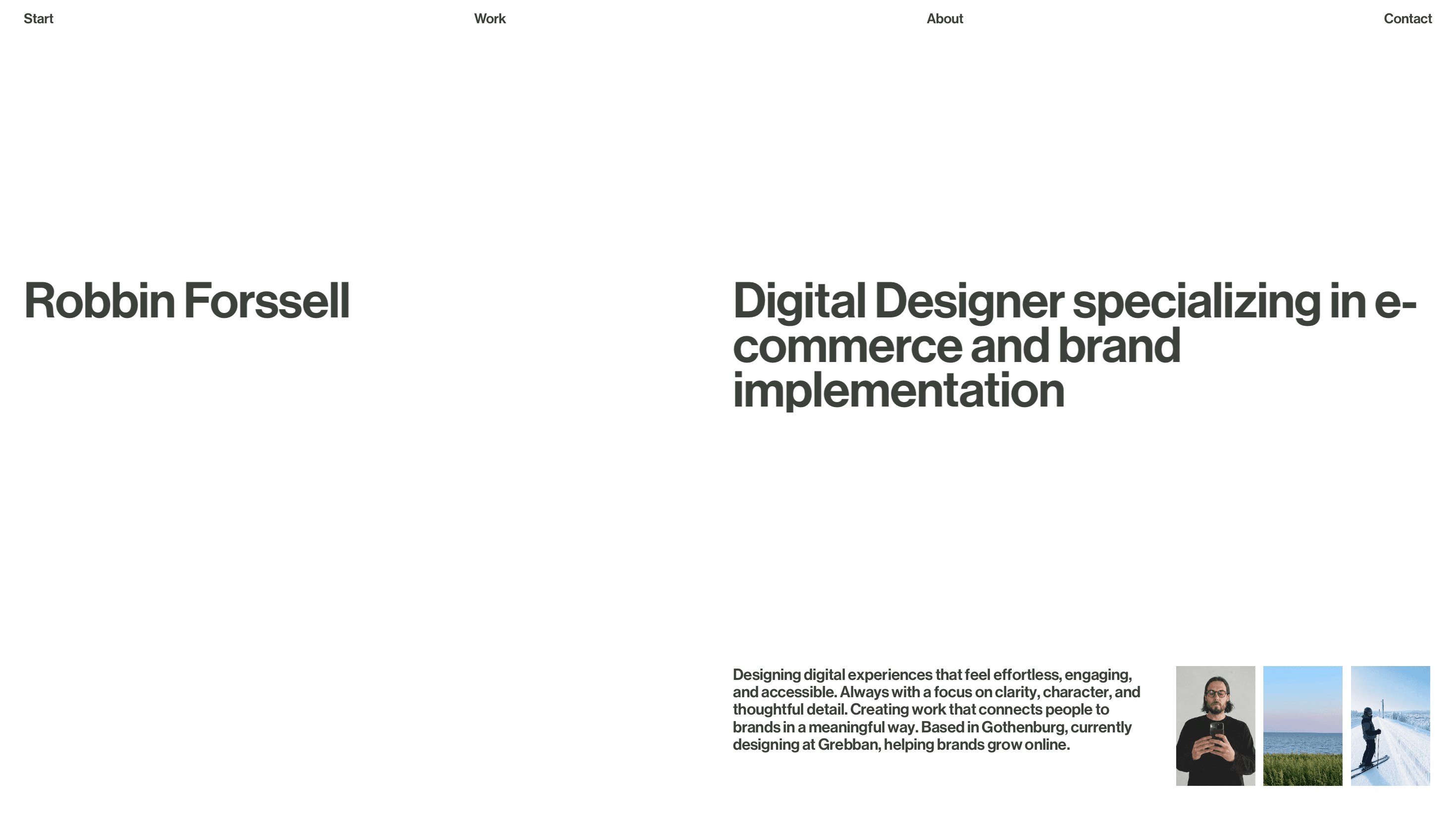Robbin Forssell — Designer, Portfolio website design