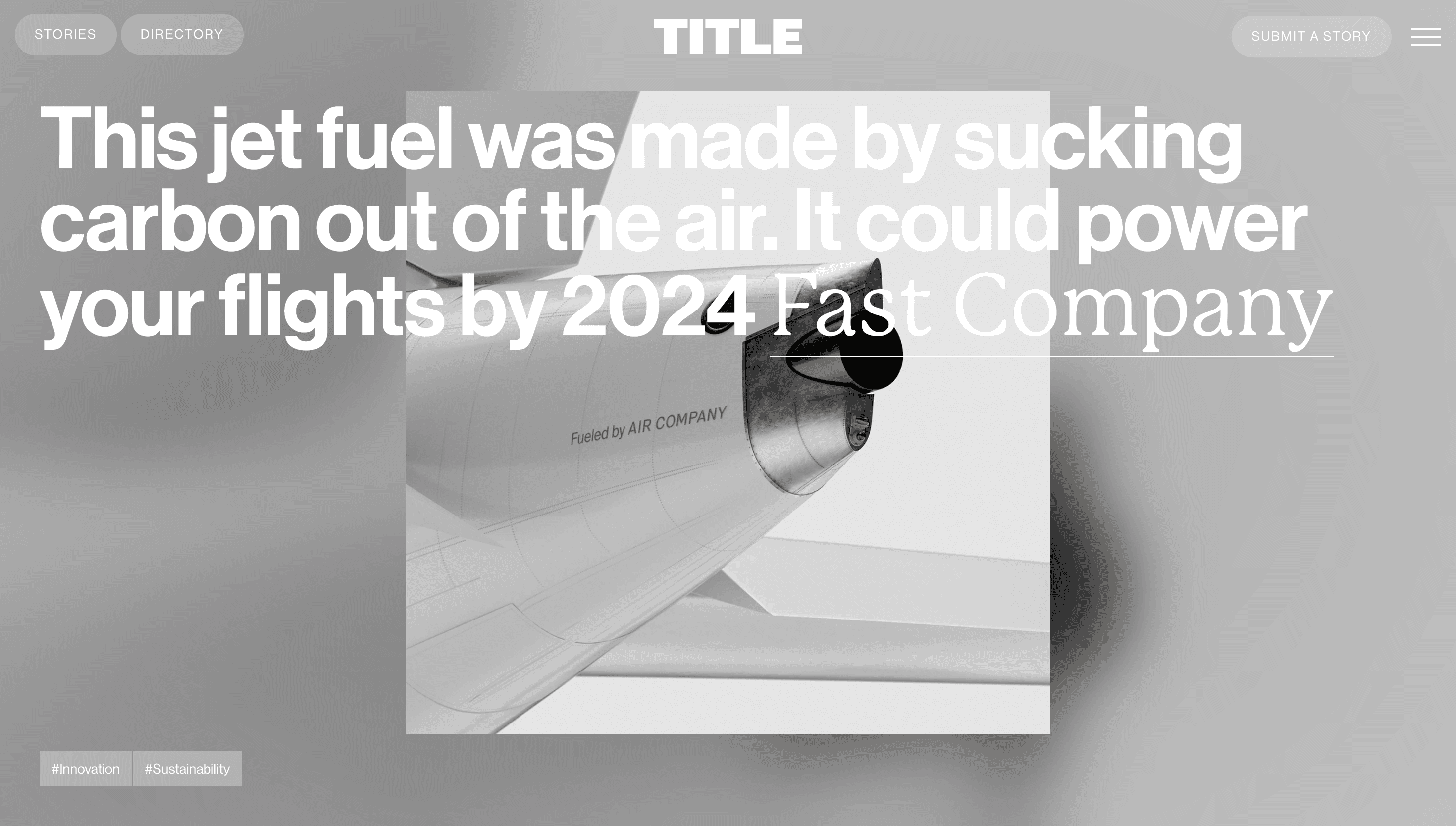 Title Pages — Climate, Sustainability website design