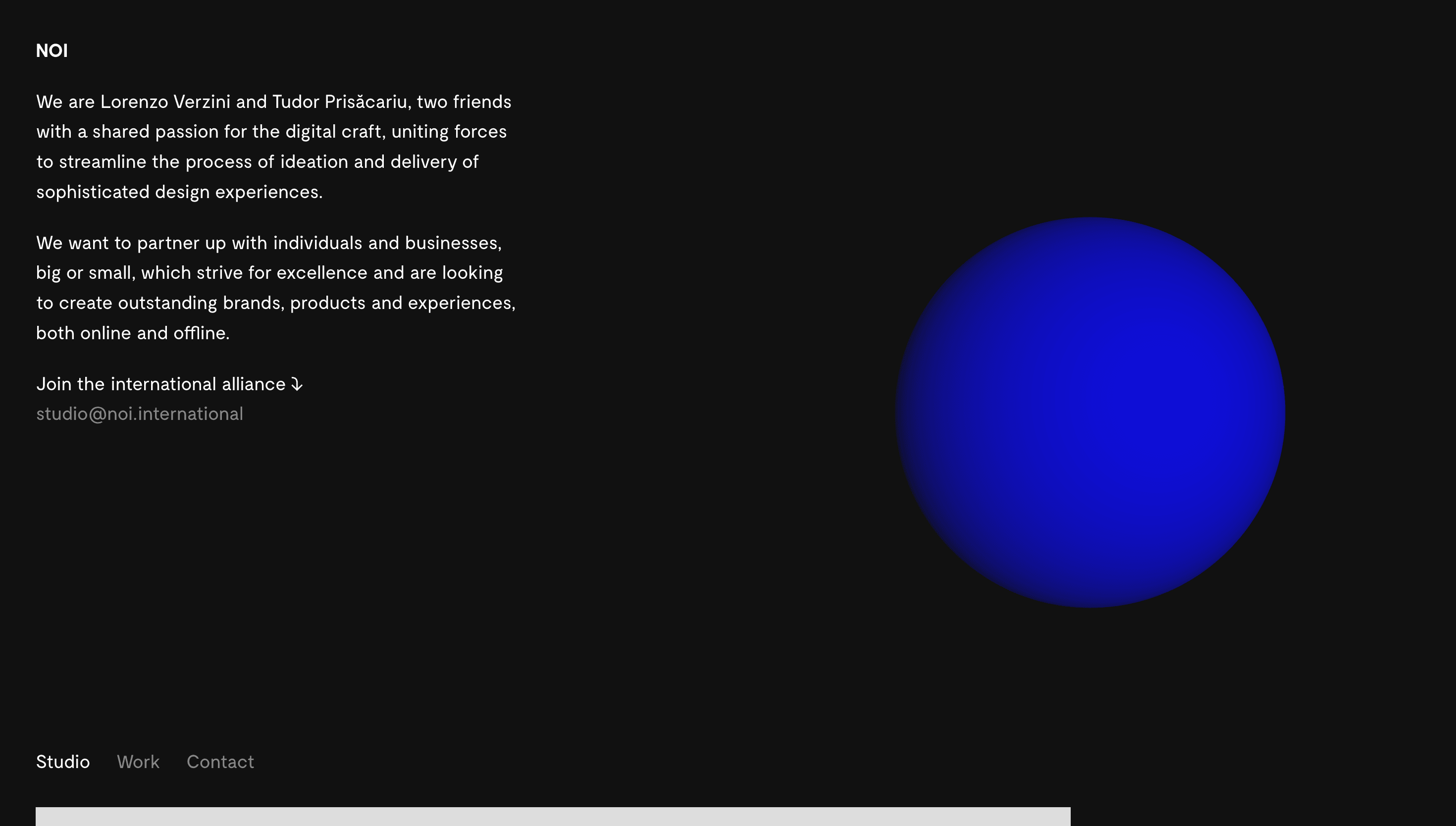 NOI — Agency, Studio website design