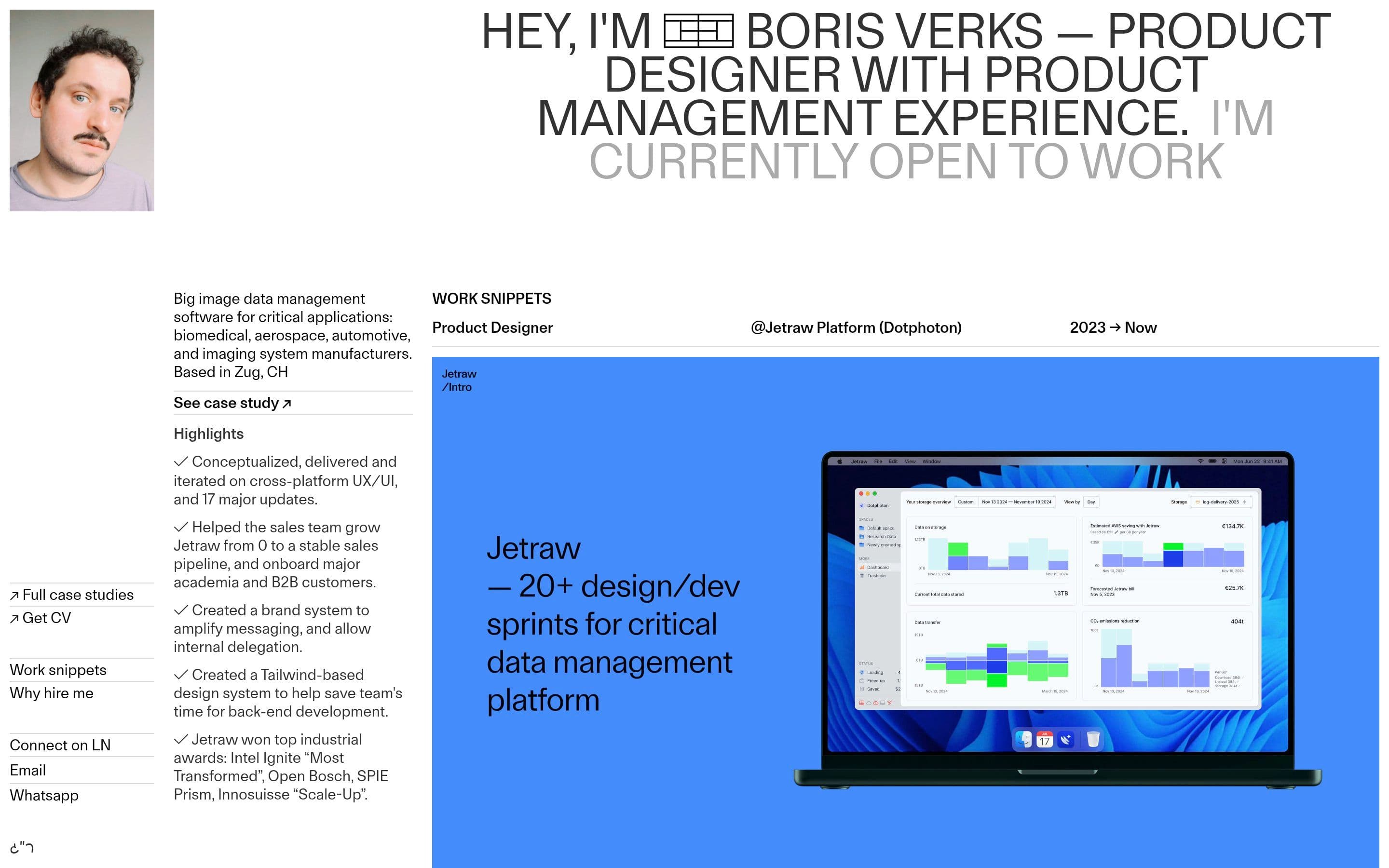 Boris Verks — Designer, Personal website design