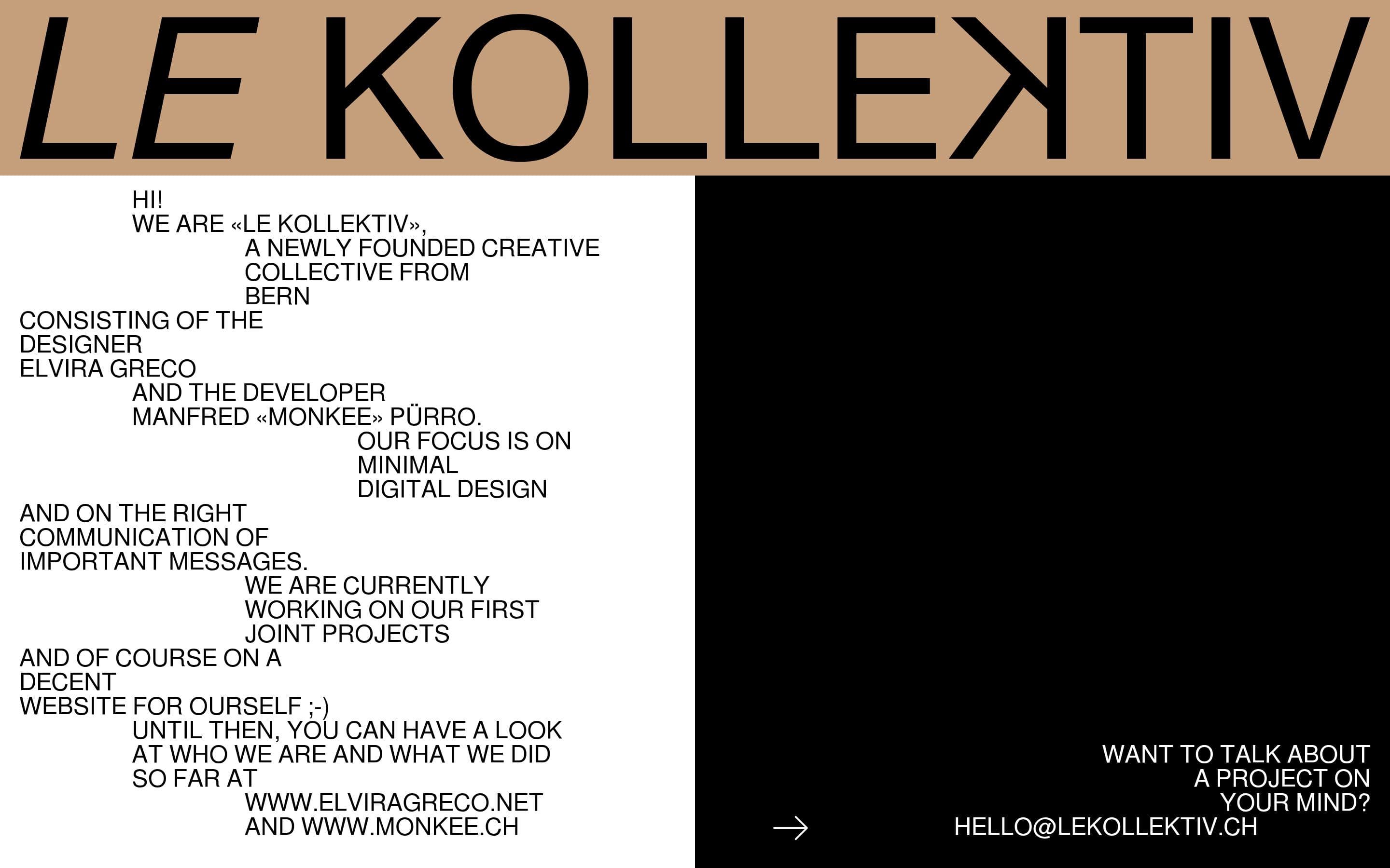 LE KOLLEKTIV — Agency, Studio website design