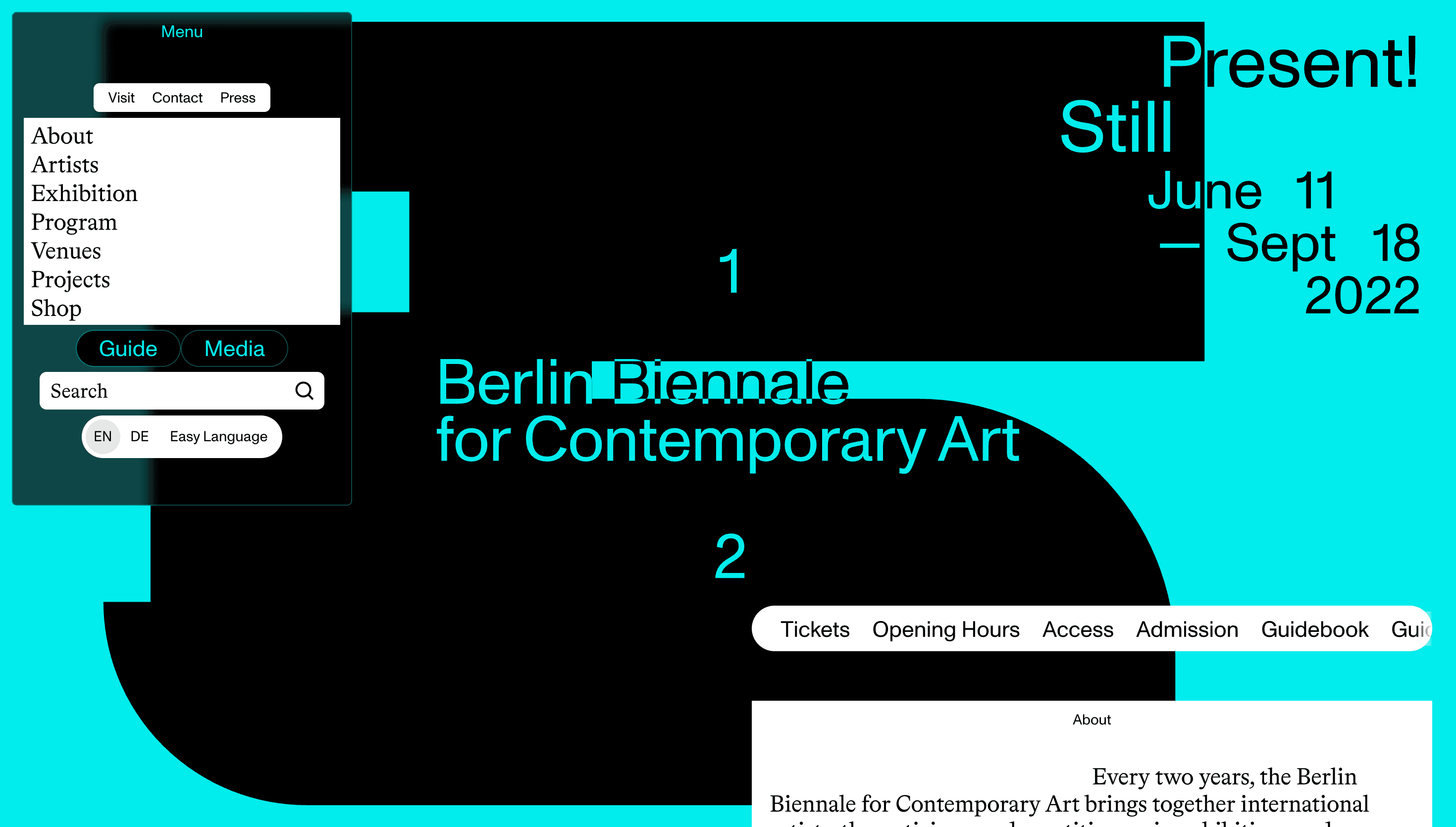 12th Berlin Biennale — Art, Culture website design