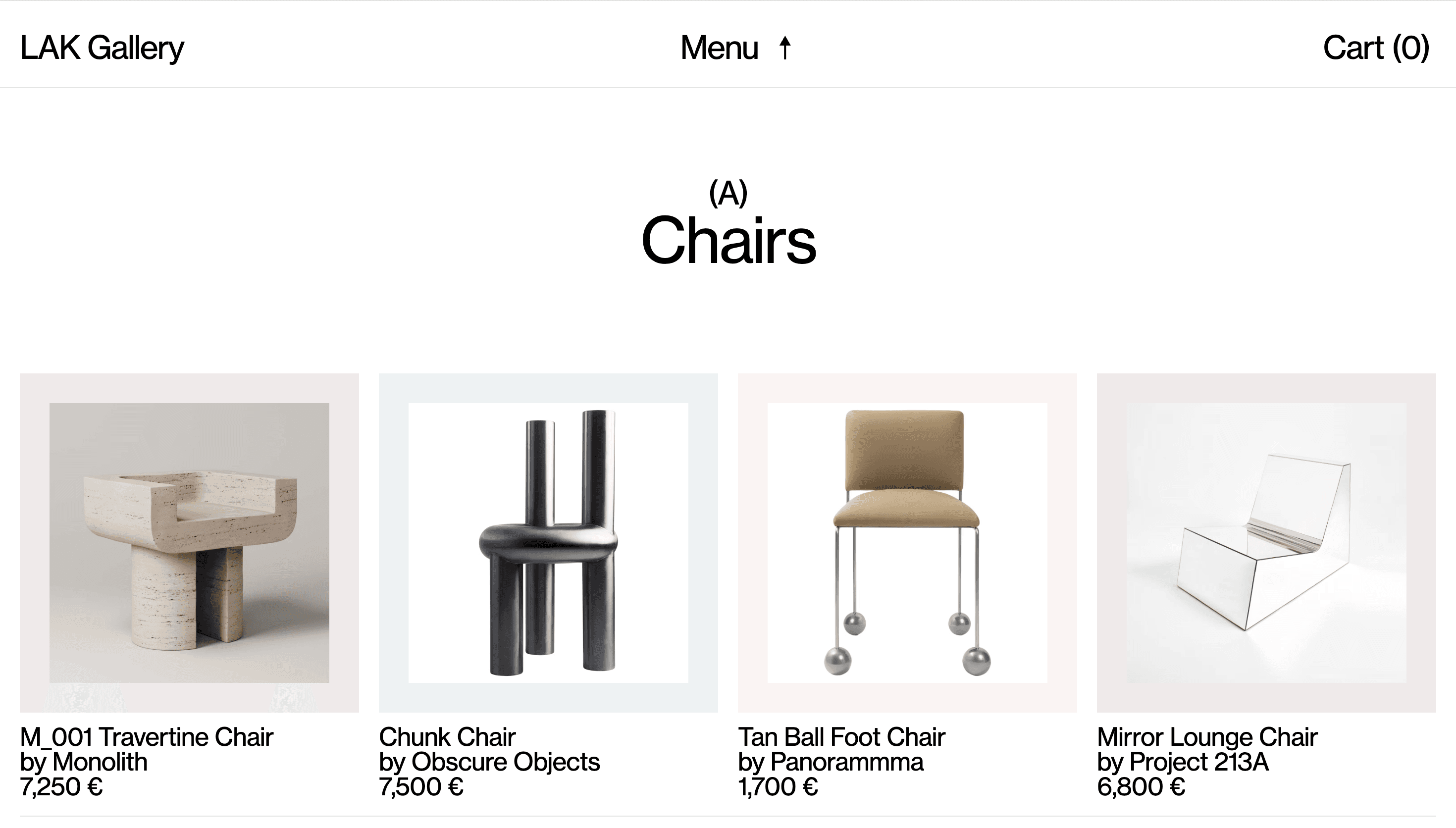 LAK Gallery — Art, Designer website design