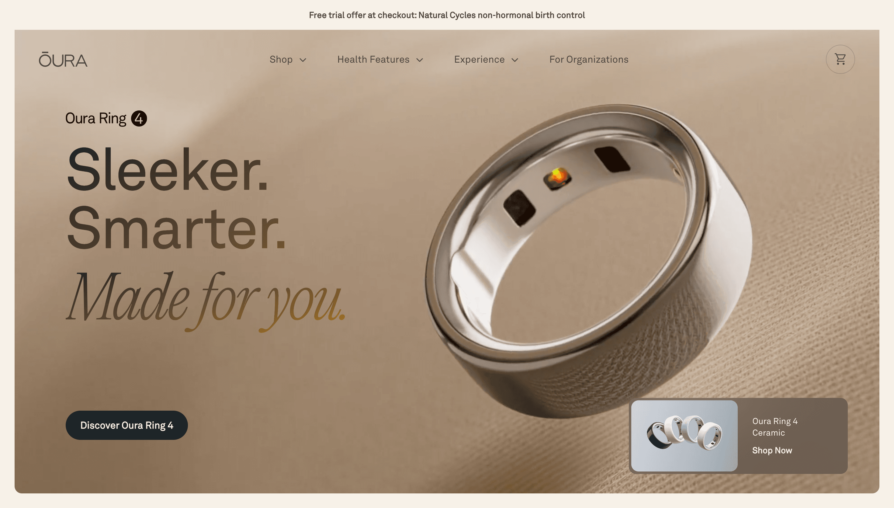 Oura Ring — Health, Tech website design