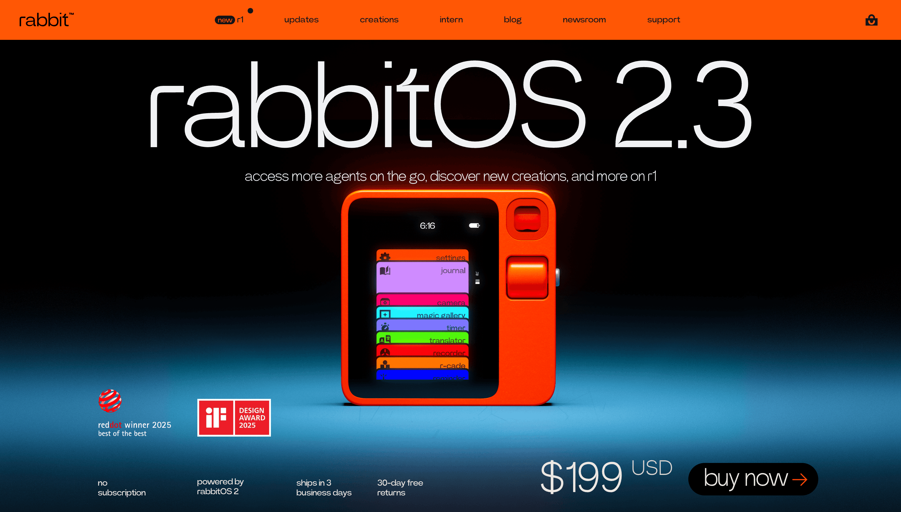 Rabbit R1 — Tech, Product website design