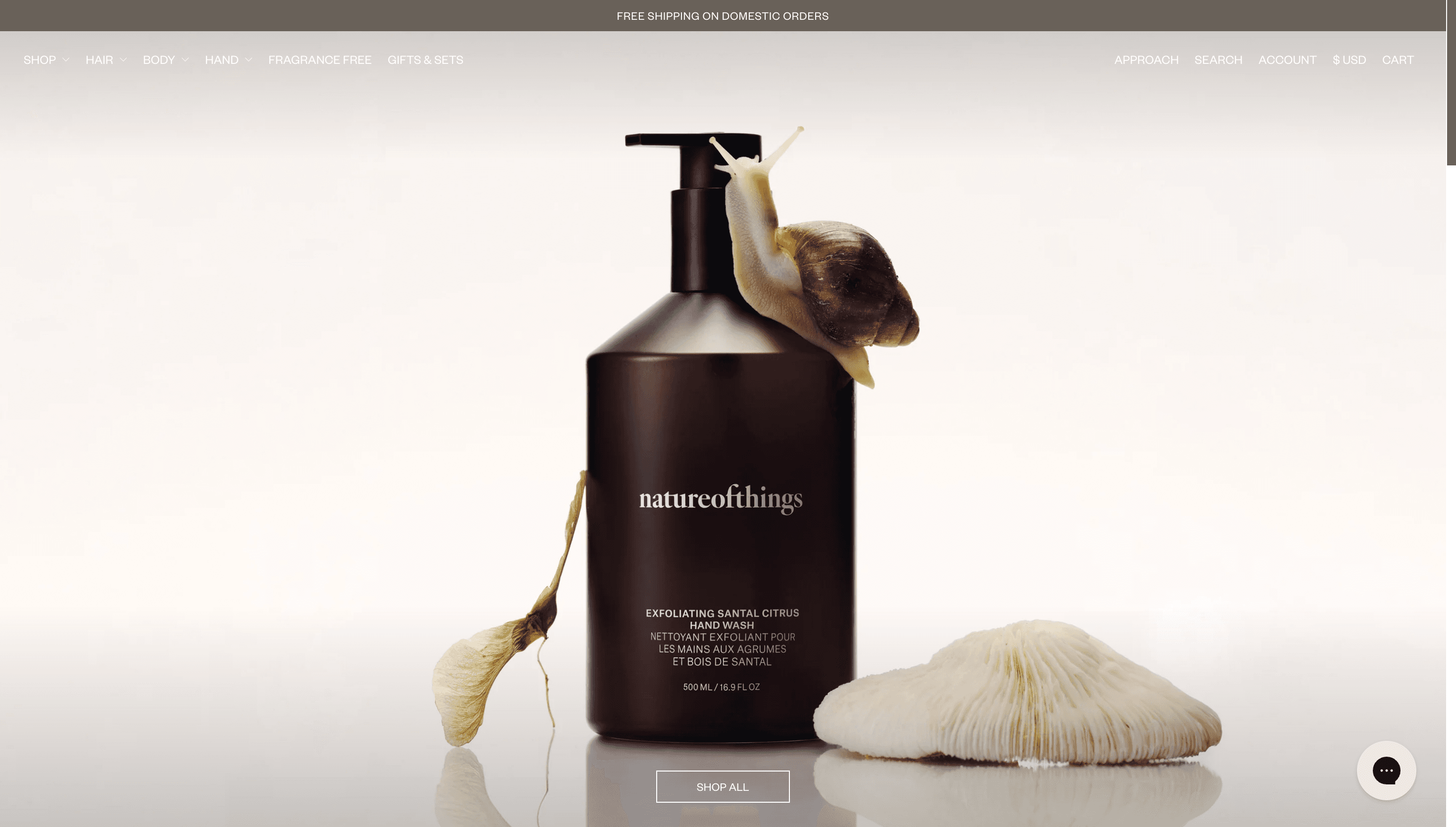 Nature of things — Fashion, Health website design