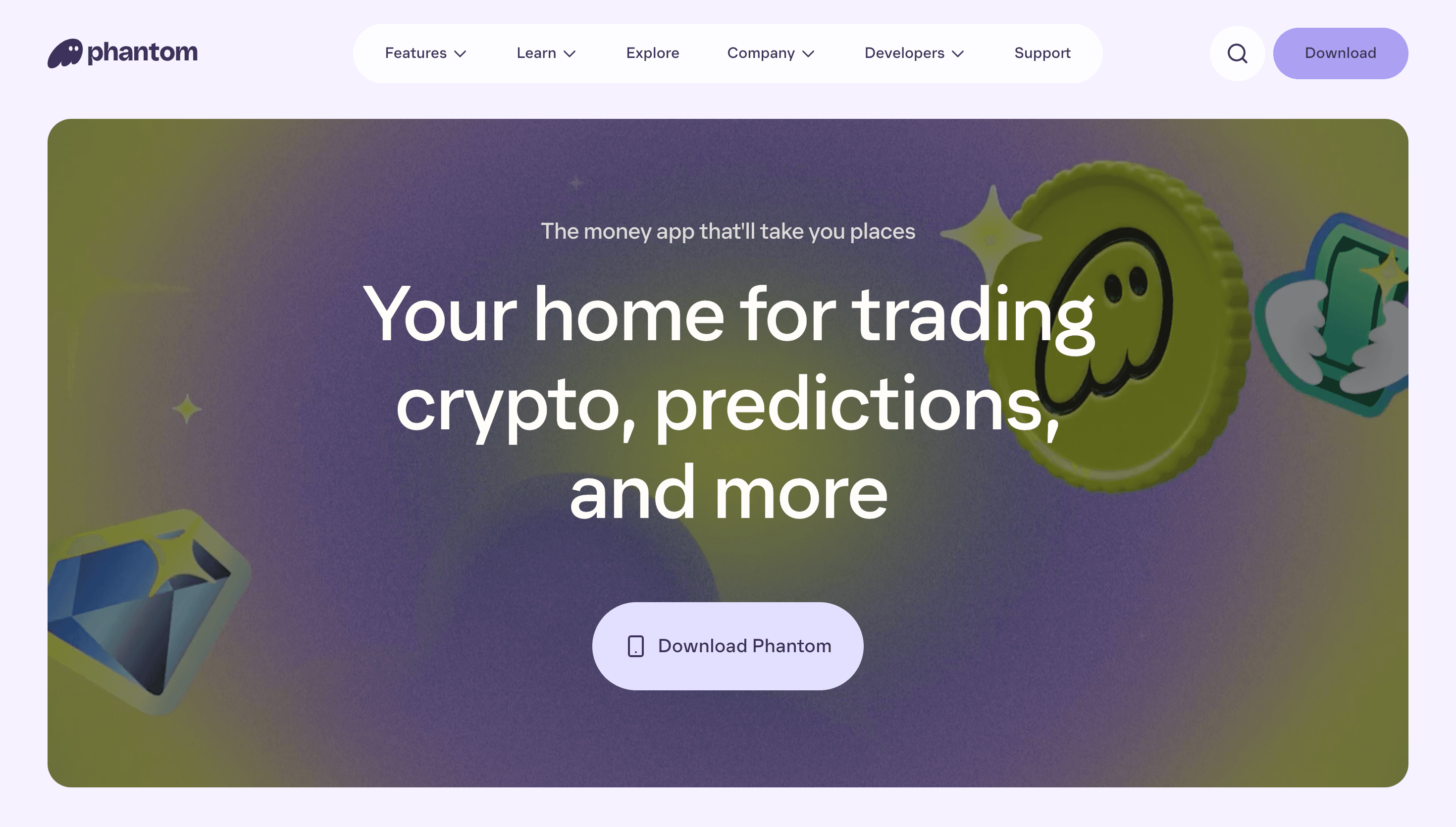 Phantom — Finance, Tech website design