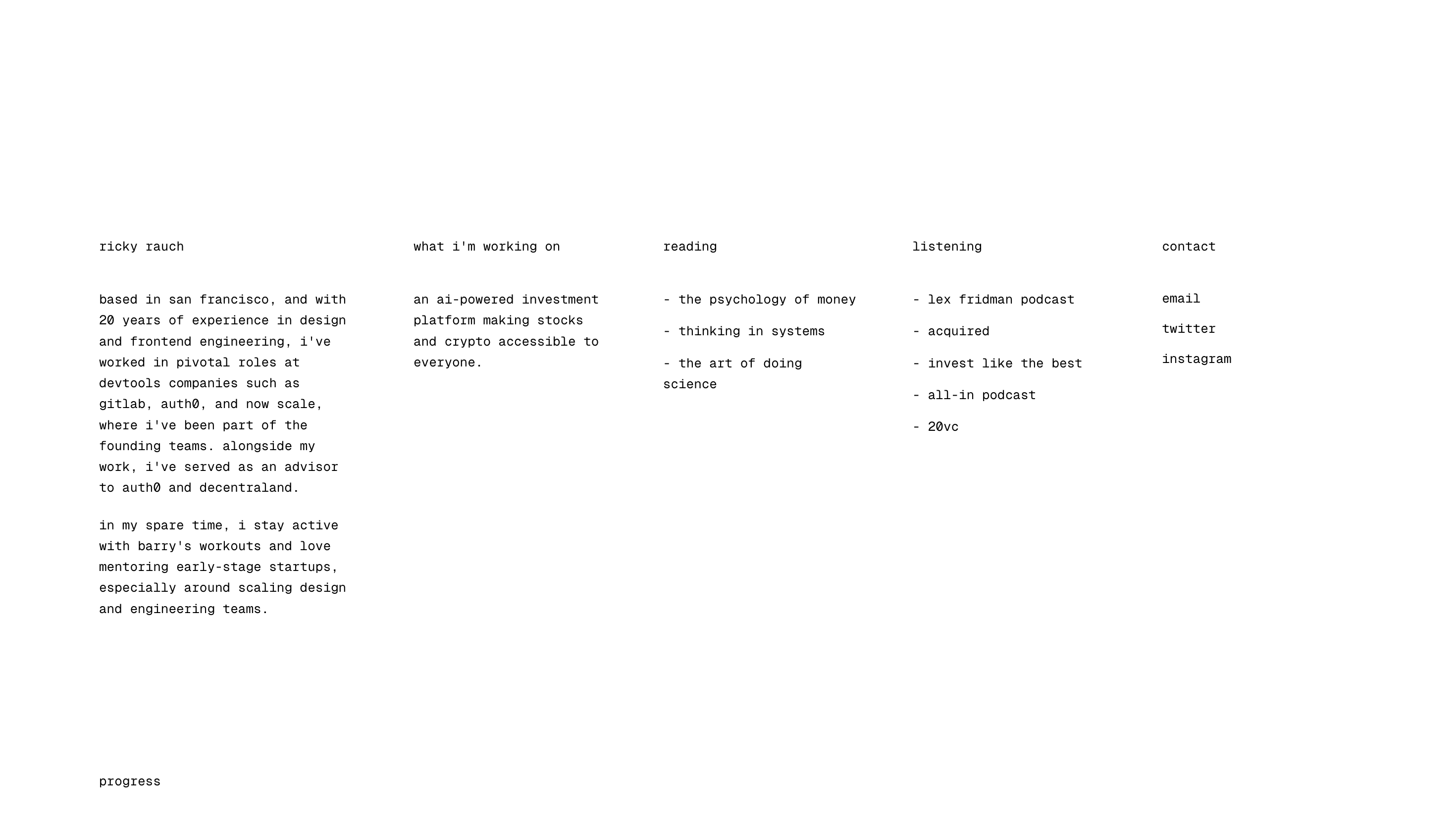 Ricky Rauch — Developer, Tech website design