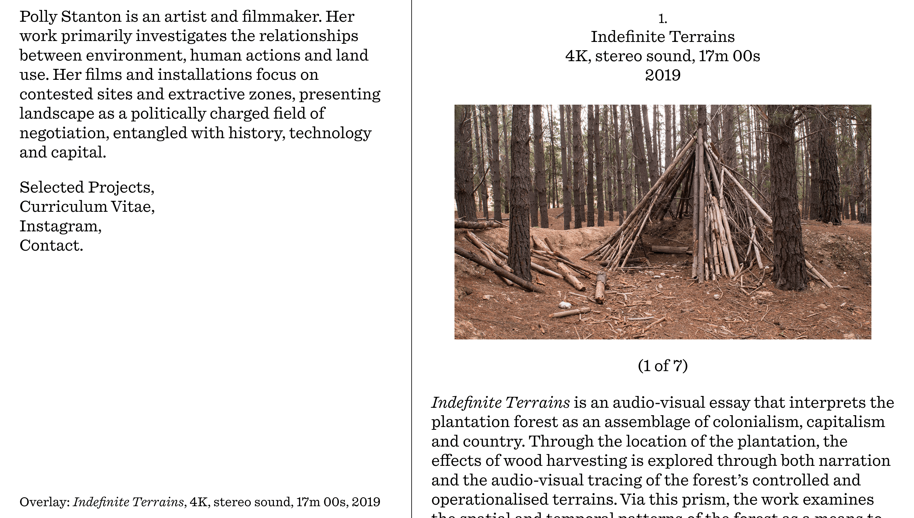 Polly Stanton — Personal, Portfolio website design