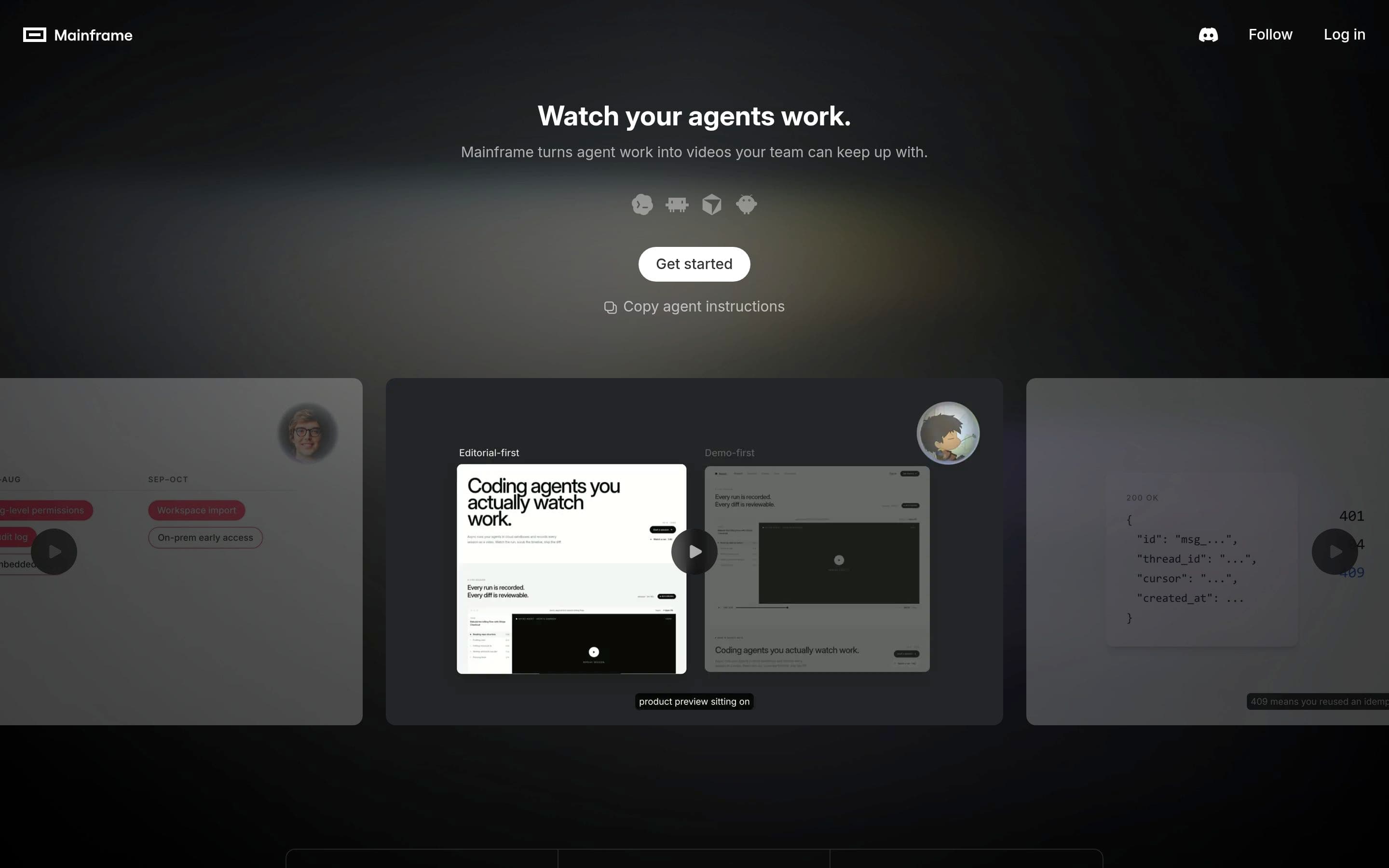 Mainframe — Tech, Productivity website design