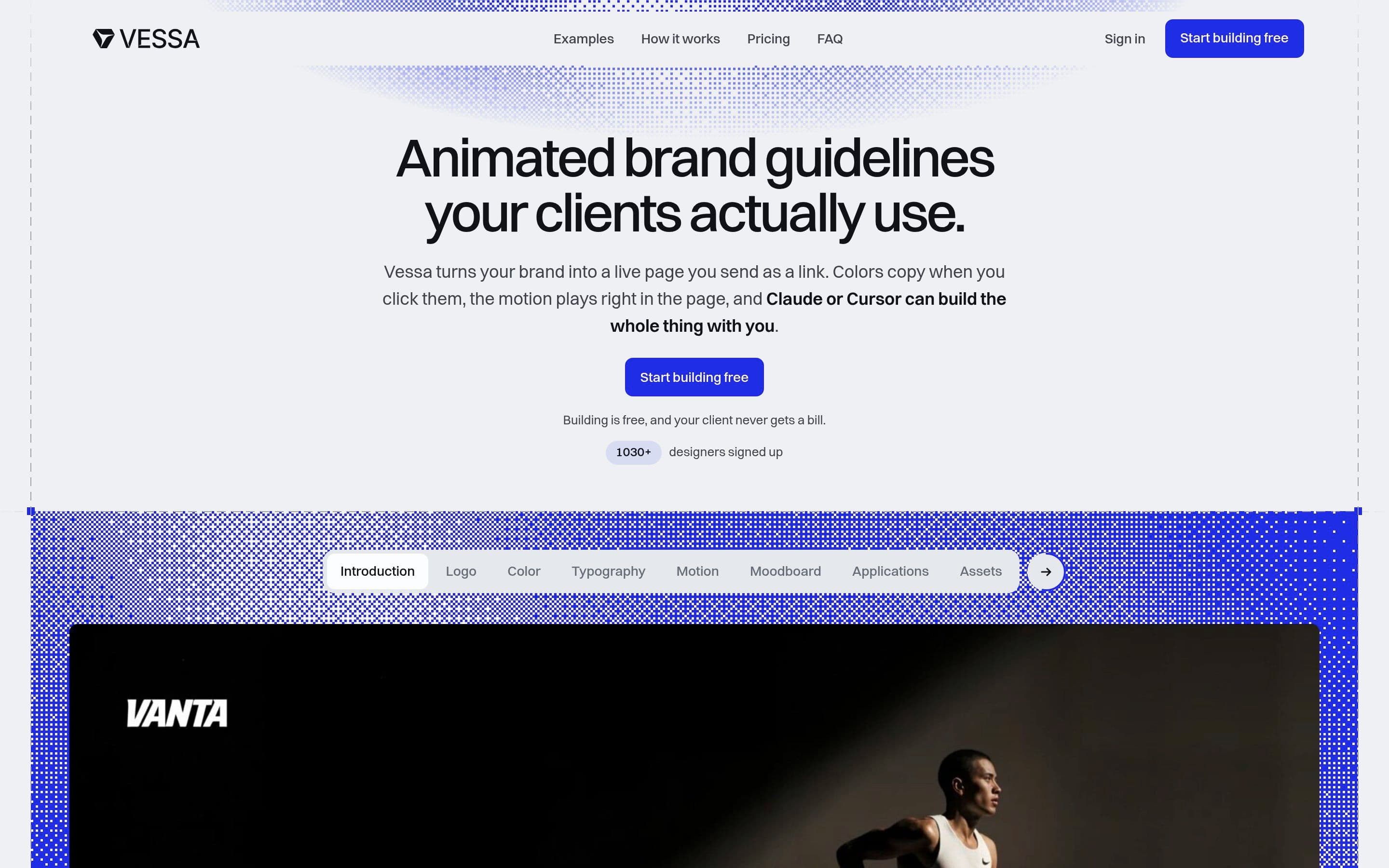 Vessa — Animation, Motion website design
