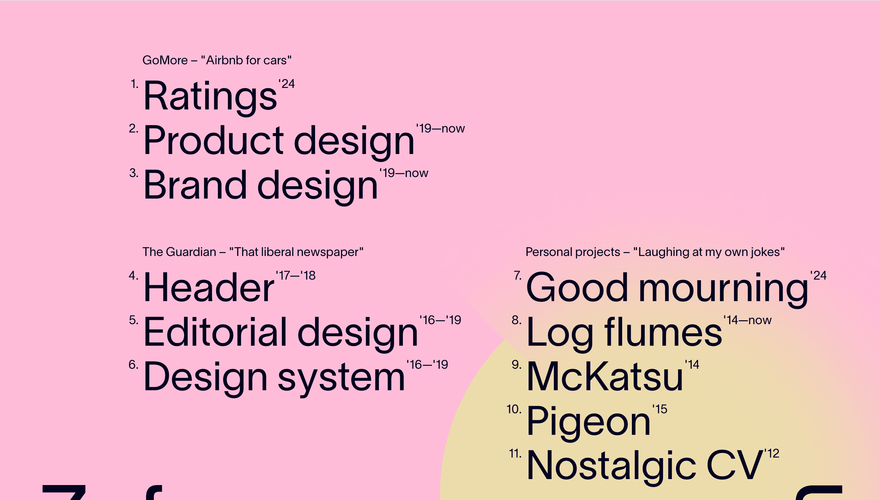 Zef's — Designer, Portfolio website design