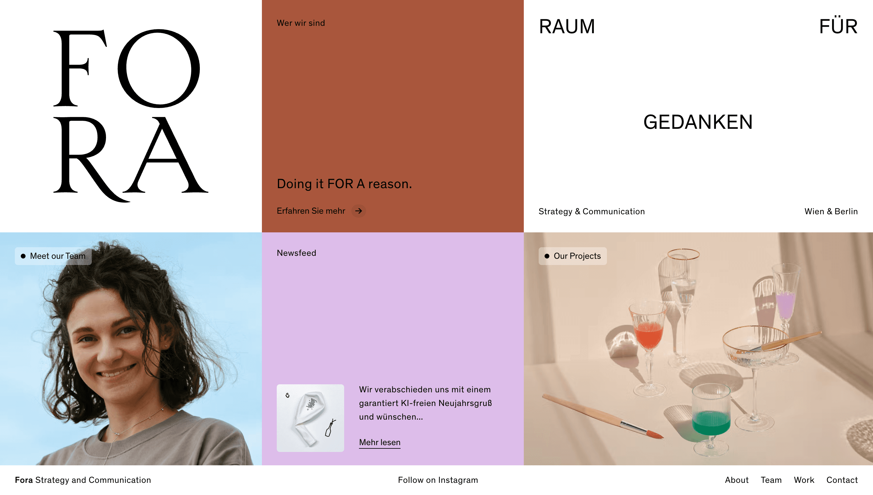 FORA — Agency, Corporate website design