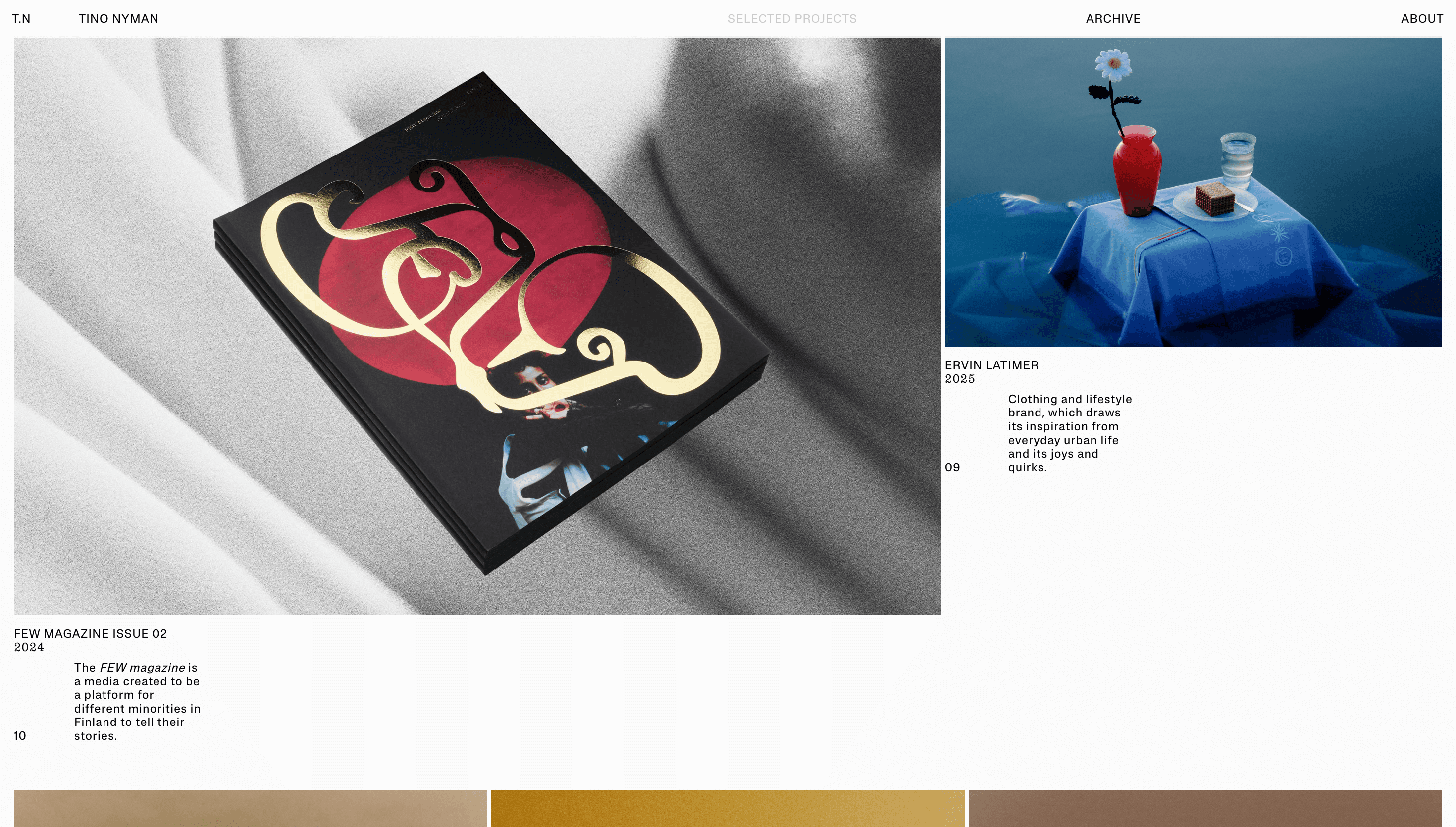 Tino Nyman — Designer, Graphic Designer website design