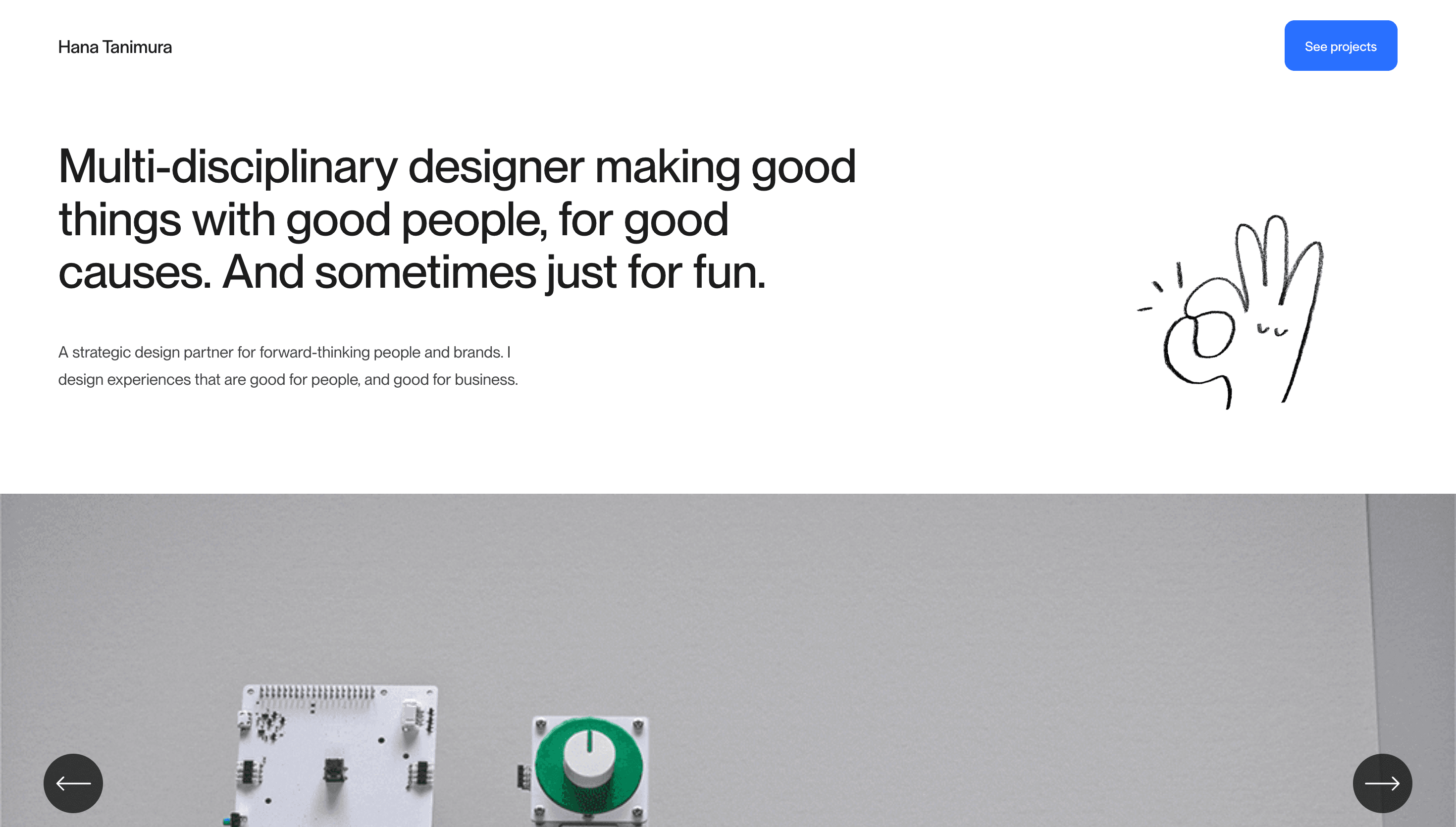 Hana Tanimura — Designer, Portfolio website design