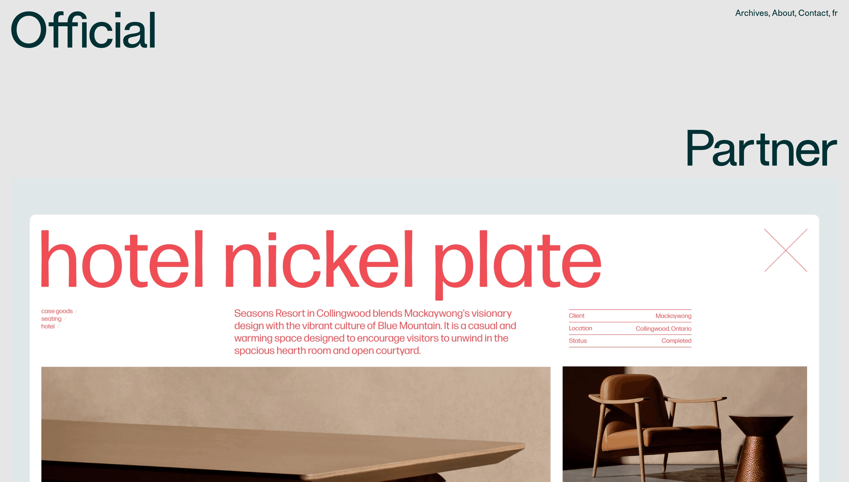 Official Partner — Agency, Studio website design